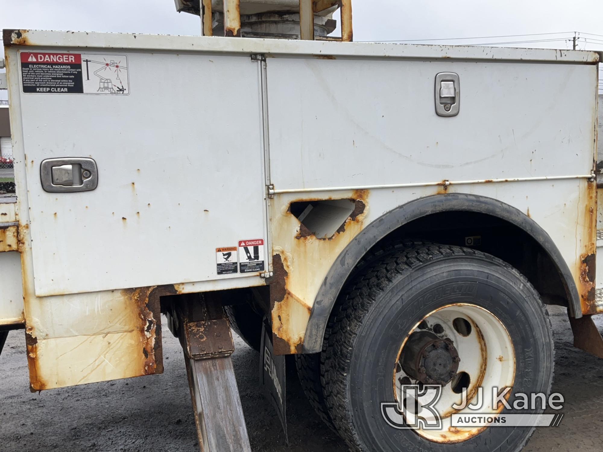 (Rome, NY) Altec AA55, Material Handling Bucket Truck rear mounted on 2017 Kenworth T370 Utility Tru