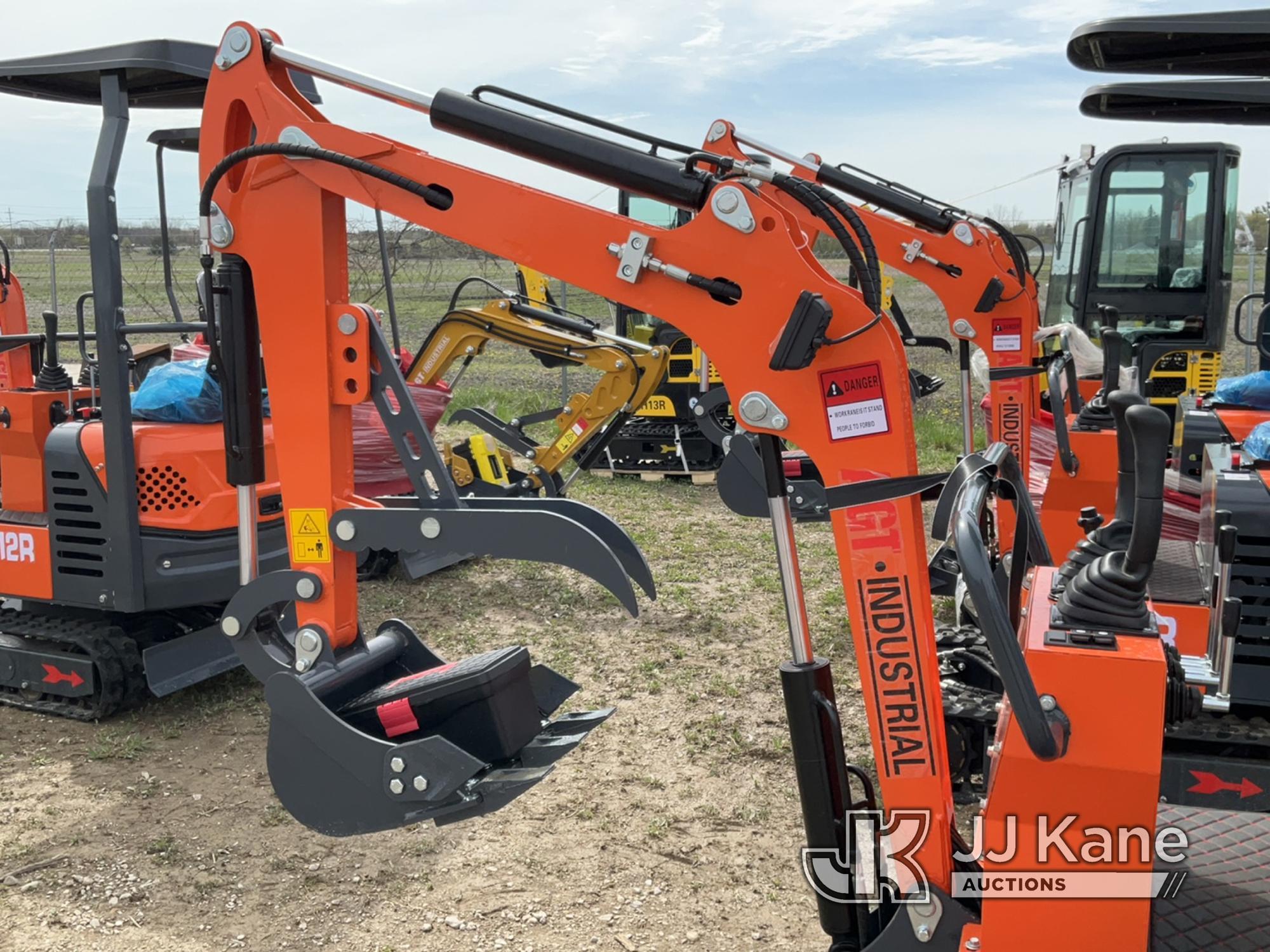 (Charlotte, MI) 2024 AGT LH12R Mini Hydraulic Excavator New/Unused, Hour meter issue - hour meter ru