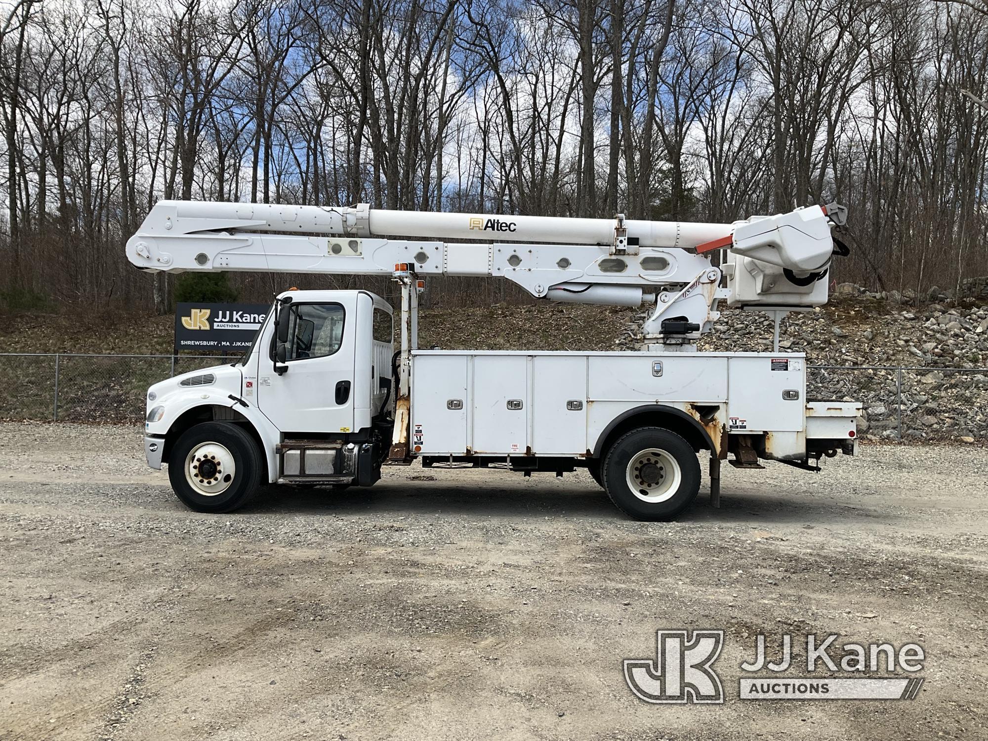 (Shrewsbury, MA) Altec AA55-MH, Material Handling Bucket Truck rear mounted on 2017 Freightliner M2-