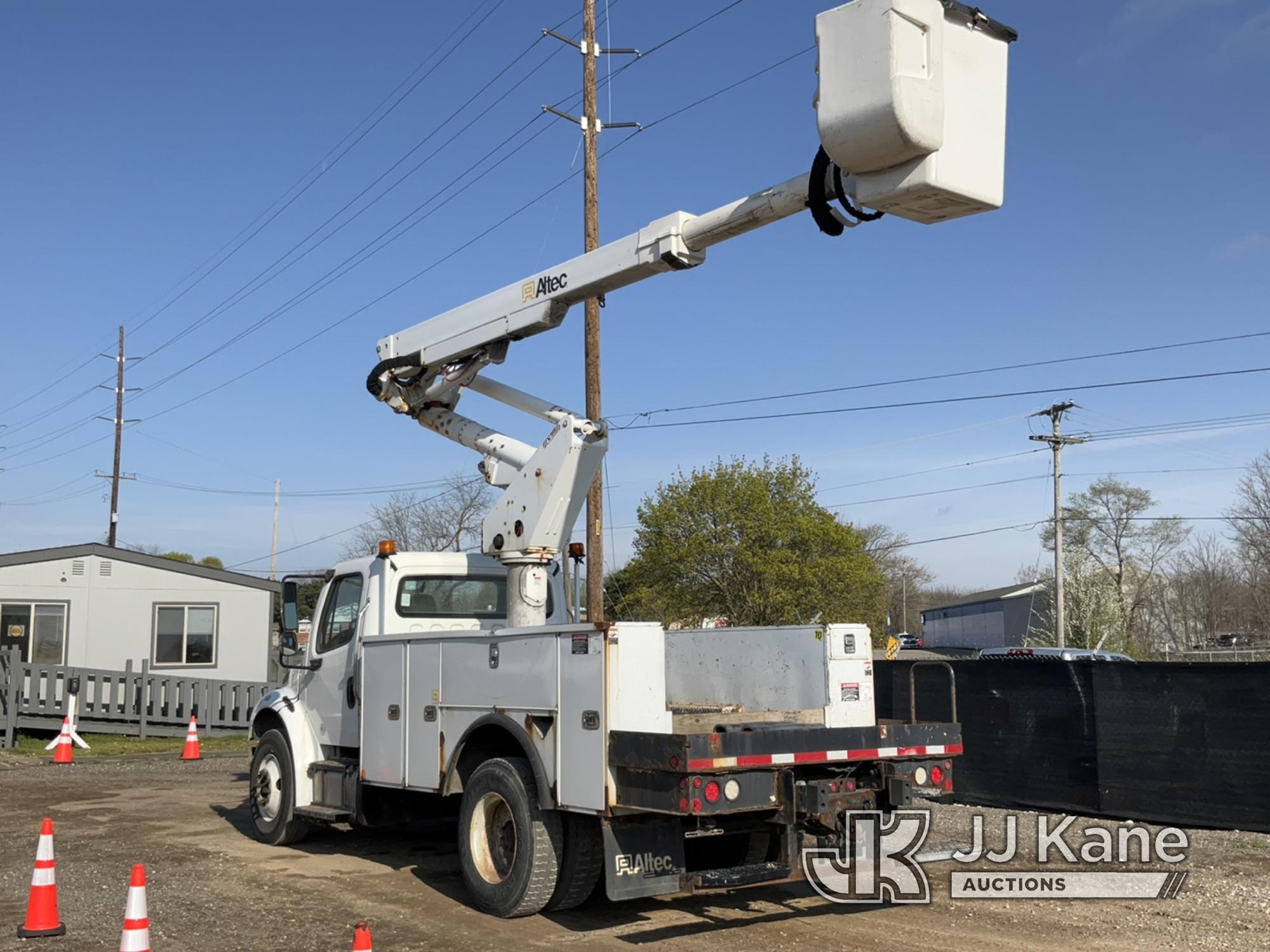 (Charlotte, MI) Altec TA40, Articulating & Telescopic Bucket Truck mounted behind cab on 2015 FREIGH