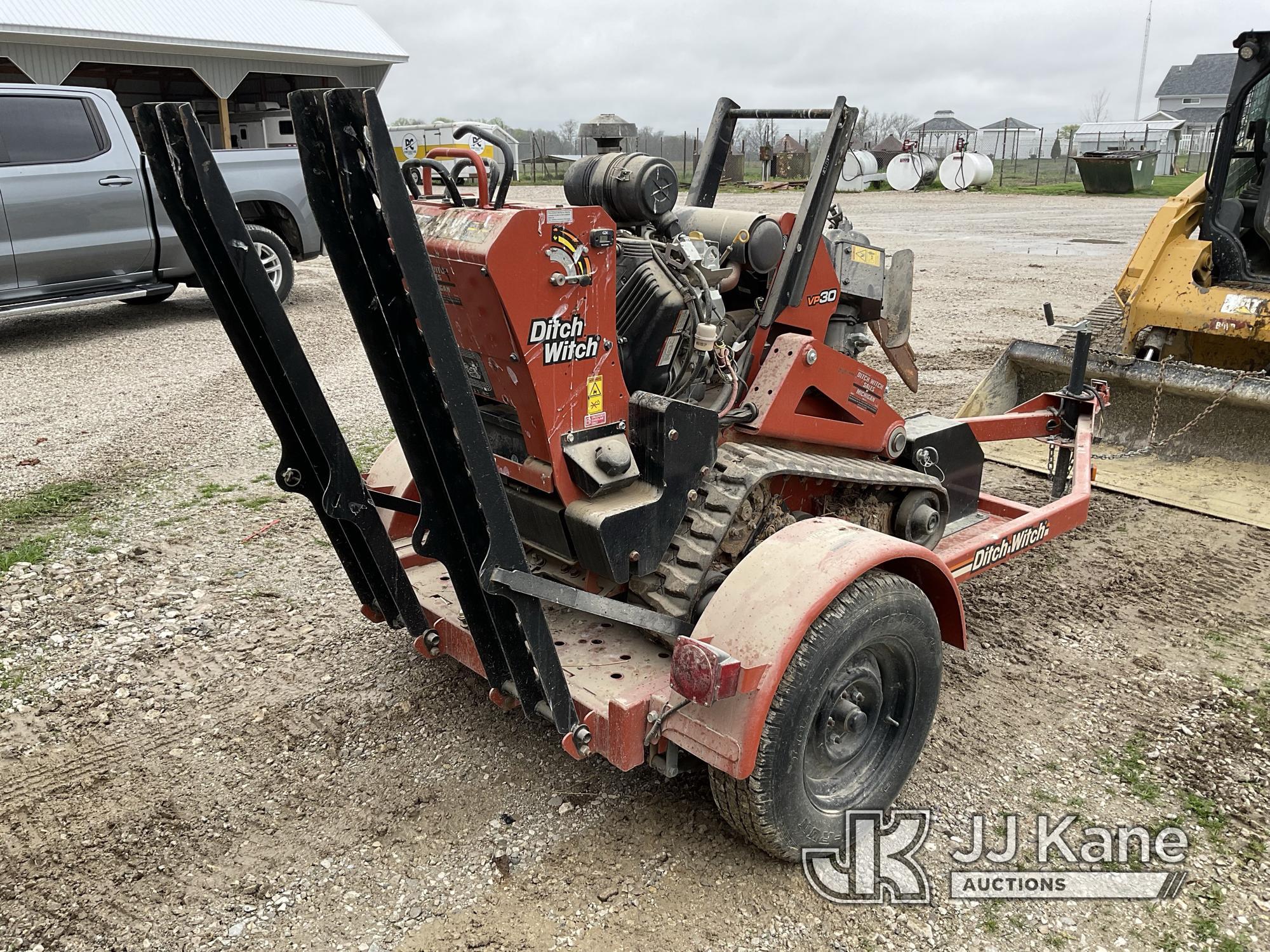 (Orleans, IN) 2017 Ditch Witch VP30 Walk Behind Vibratory Cable Plow No Title) (Runs, Moves & Operat