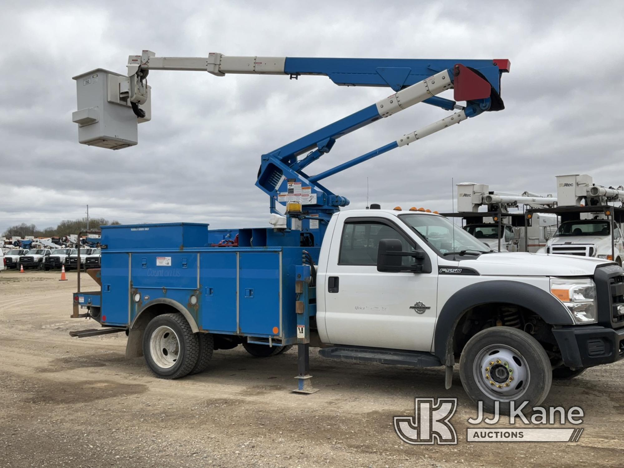 (Charlotte, MI) HiRanger LT38, Articulating & Telescopic Bucket Truck mounted behind cab on 2014 For