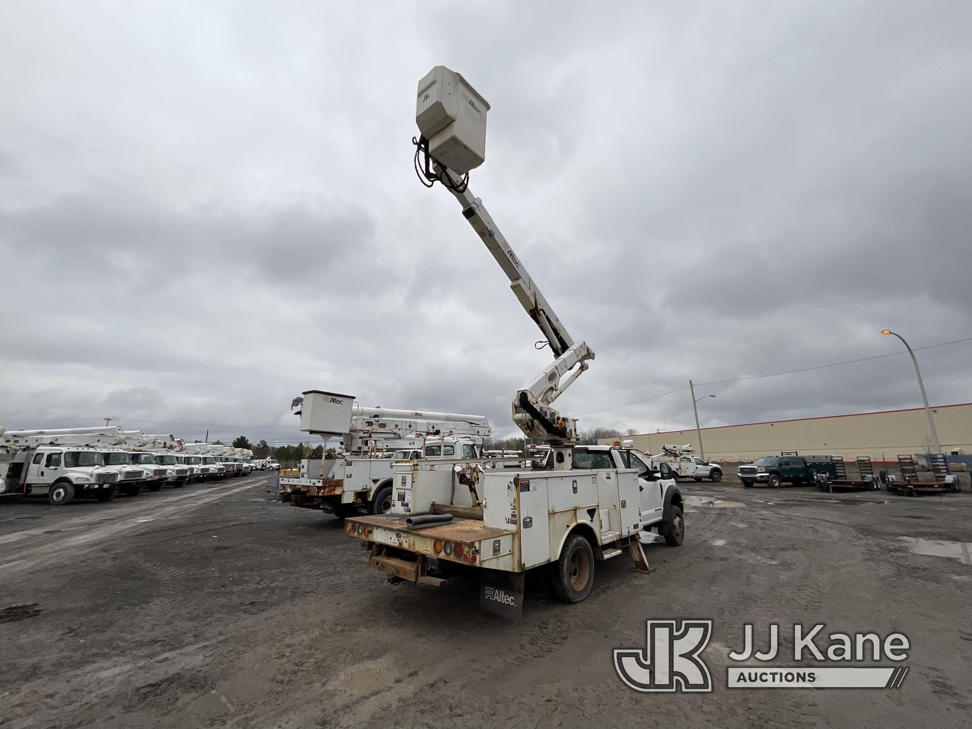 (Rome, NY) Atlec AT41M, Articulating & Telescopic Material Handling Bucket Truck mounted behind cab