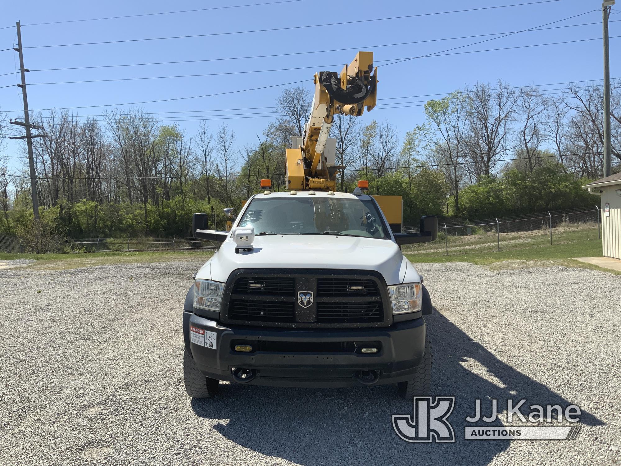 (Fort Wayne, IN) HiRanger LT36, Articulating & Telescopic Bucket Truck mounted behind cab on 2012 Do