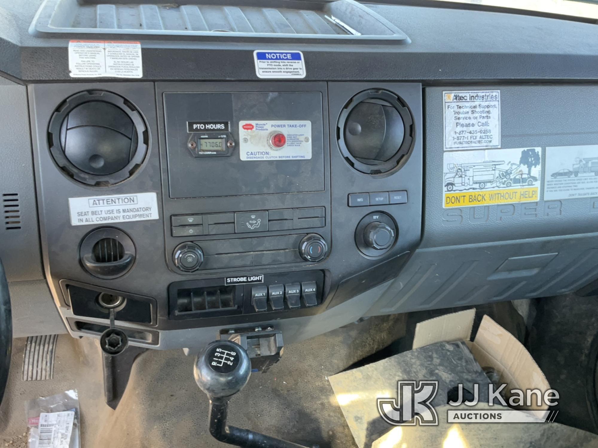 (Charlotte, MI) Altec LR756, Over-Center Bucket Truck mounted behind cab on 2013 Ford F750 Chipper D