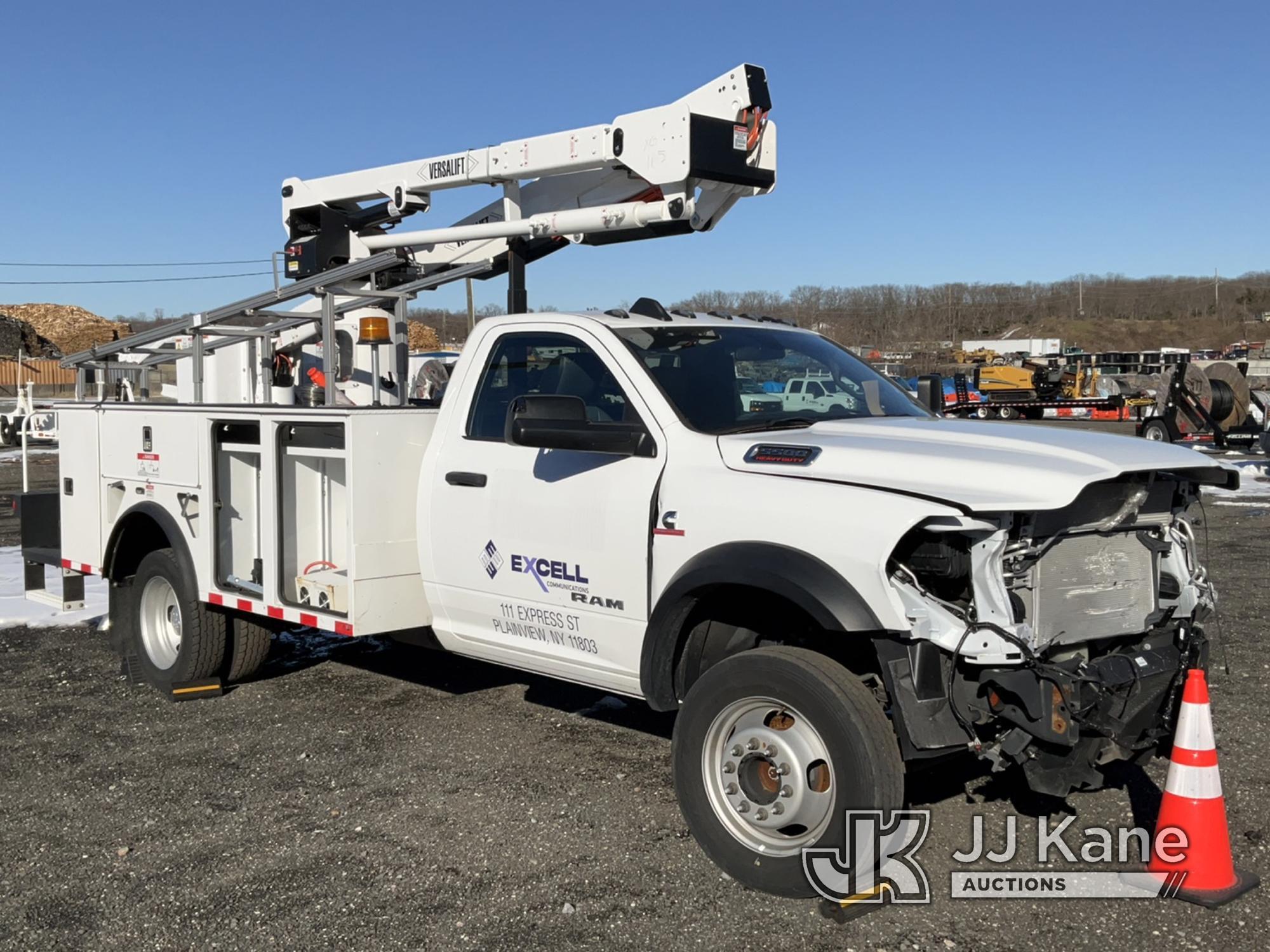 (Kings Park, NY) Versalift SST40EIH-02, Articulating & Telescopic Bucket Truck mounted behind cab on