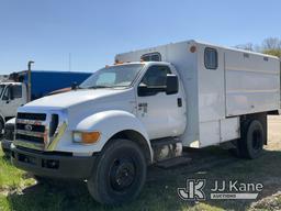 (Charlotte, MI) 2012 Ford F650 Chipper Dump Truck Condition Unknown, No Crank with Jump, BUYER LOAD.