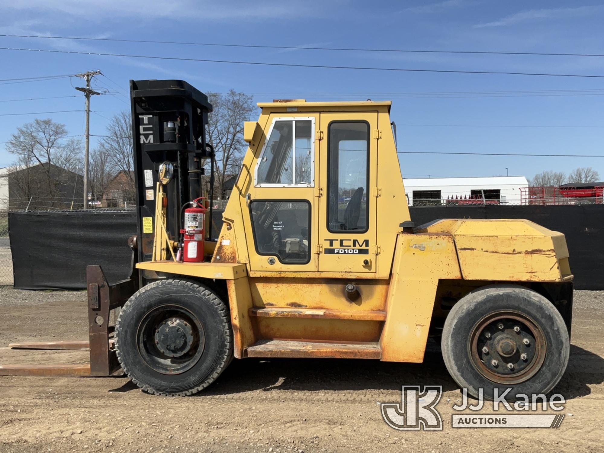 (Charlotte, MI) 1989 TCM FD100Z Rubber Tired Forklift Runs, Moves, Operates