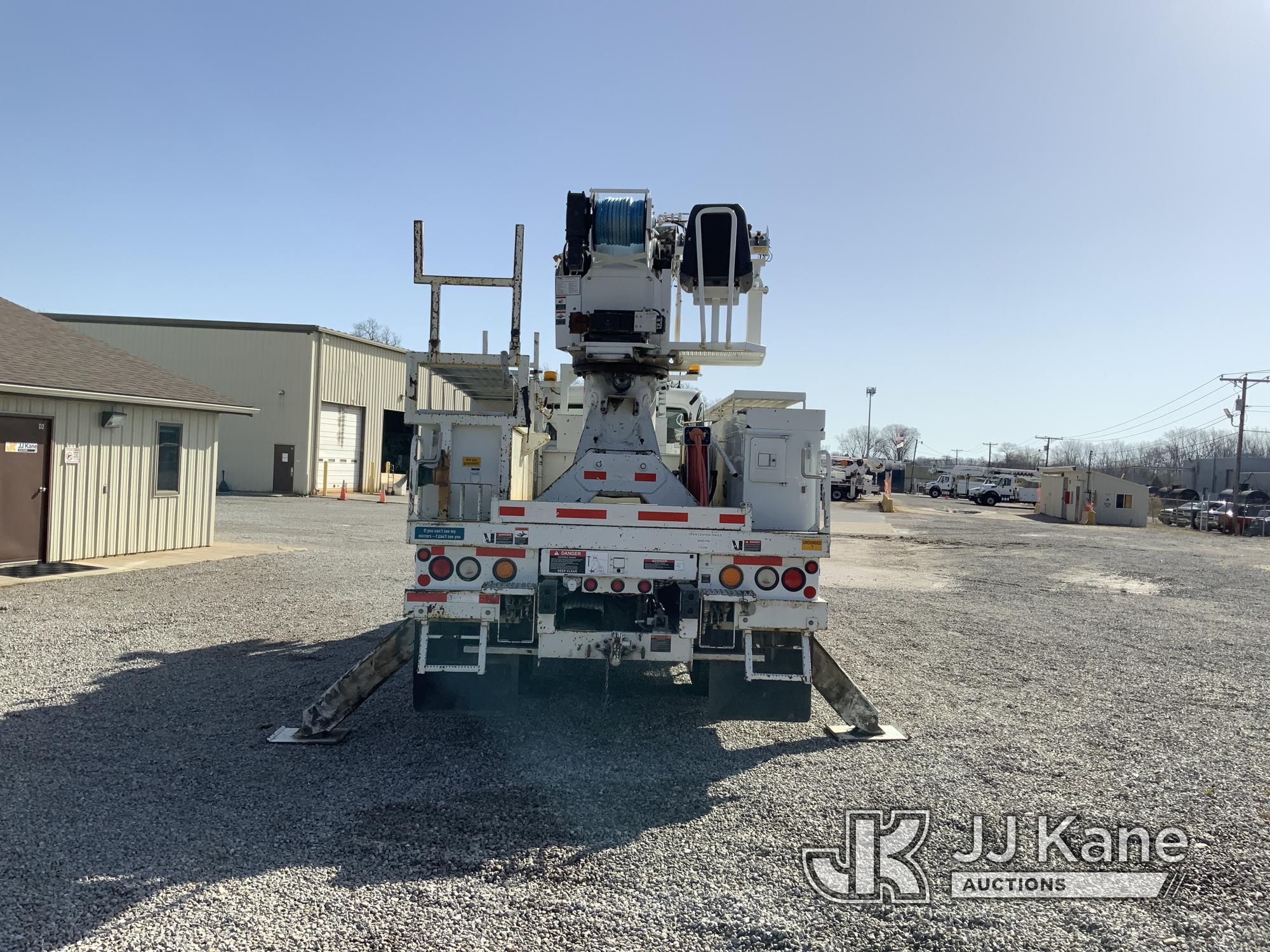 (Fort Wayne, IN) Altec DM47-TR, Digger Derrick rear mounted on 2010 Freightliner M2 106 Utility Truc