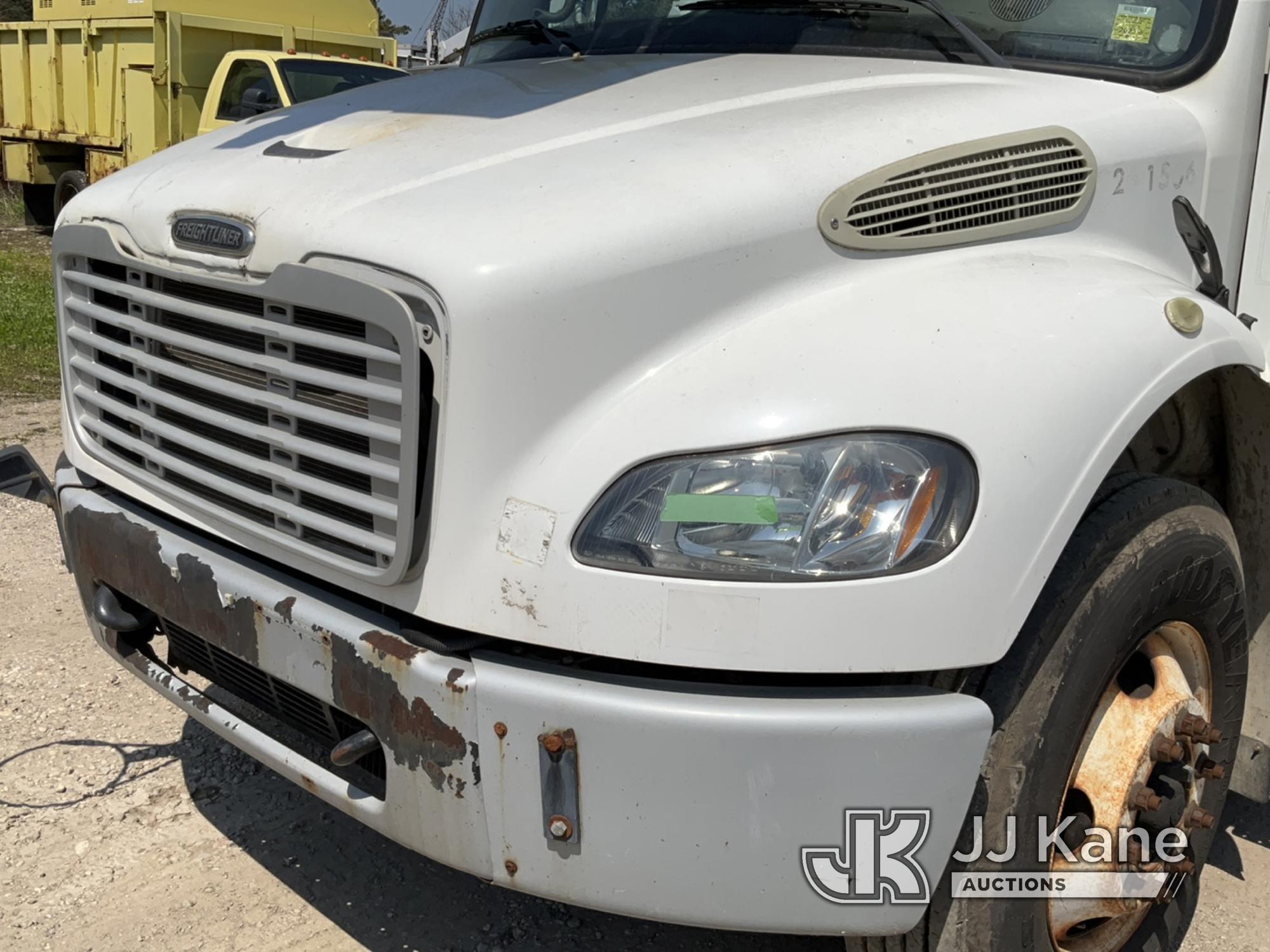 (Bellport, NY) Altec AM55, Over-Center Material Handling Bucket rear mounted on 2011 Freightliner M2