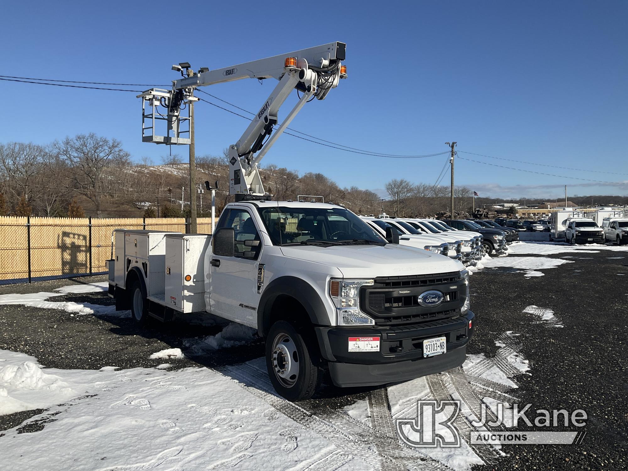 (Kings Park, NY) Versalift STP36NE, Articulating & Telescopic Non-Insulated Bucket Truck mounted beh