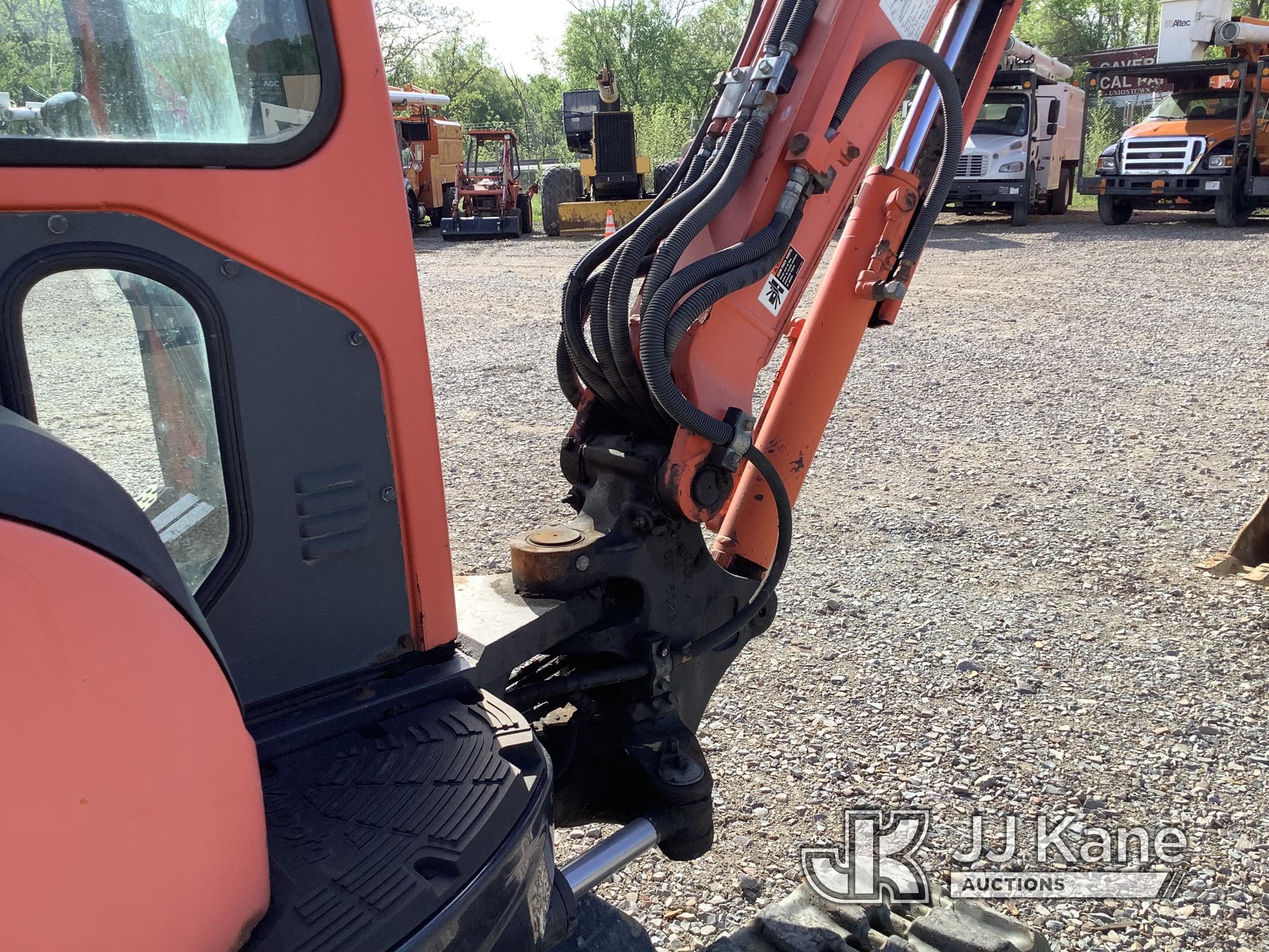 (Smock, PA) 2017 Kubota KX91-3 Super Series Mini Hydraulic Excavator Runs, Moves & Operates, Rust Da