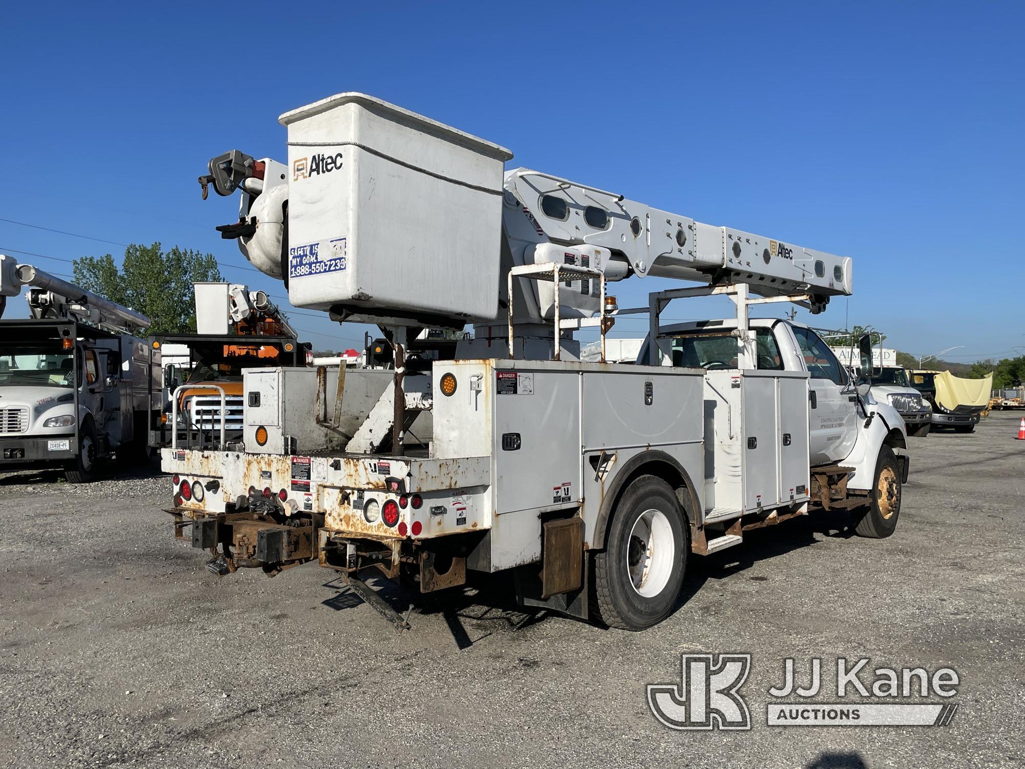 (Plymouth Meeting, PA) Altec AM55, Over-Center Material Handling Bucket Truck rear mounted on 2011 F