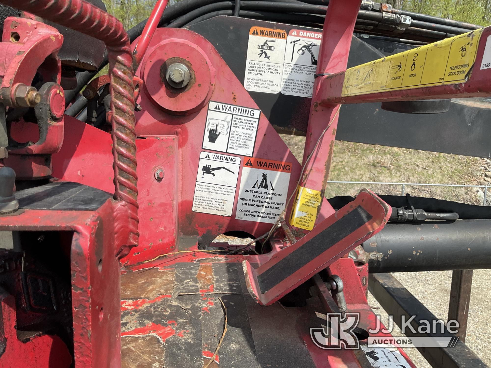 (Shrewsbury, MA) Prentice 120E-BC, Grappleboom/Log Loader Crane mounted behind cab on 2003 Freightli