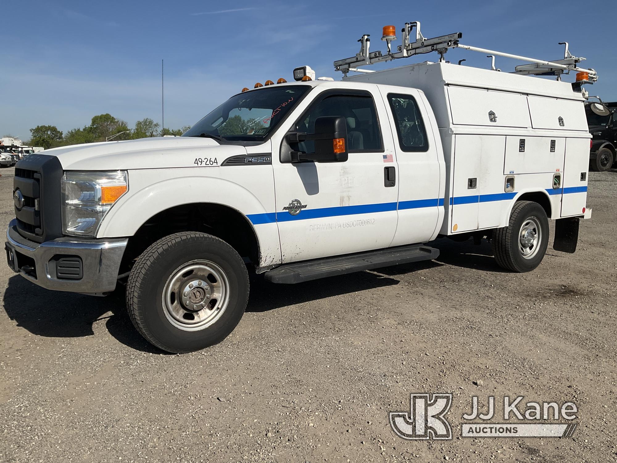 (Plymouth Meeting, PA) 2013 Ford F350 4x4 Extended-Cab Enclosed Service Truck Runs & Moves, Body & R