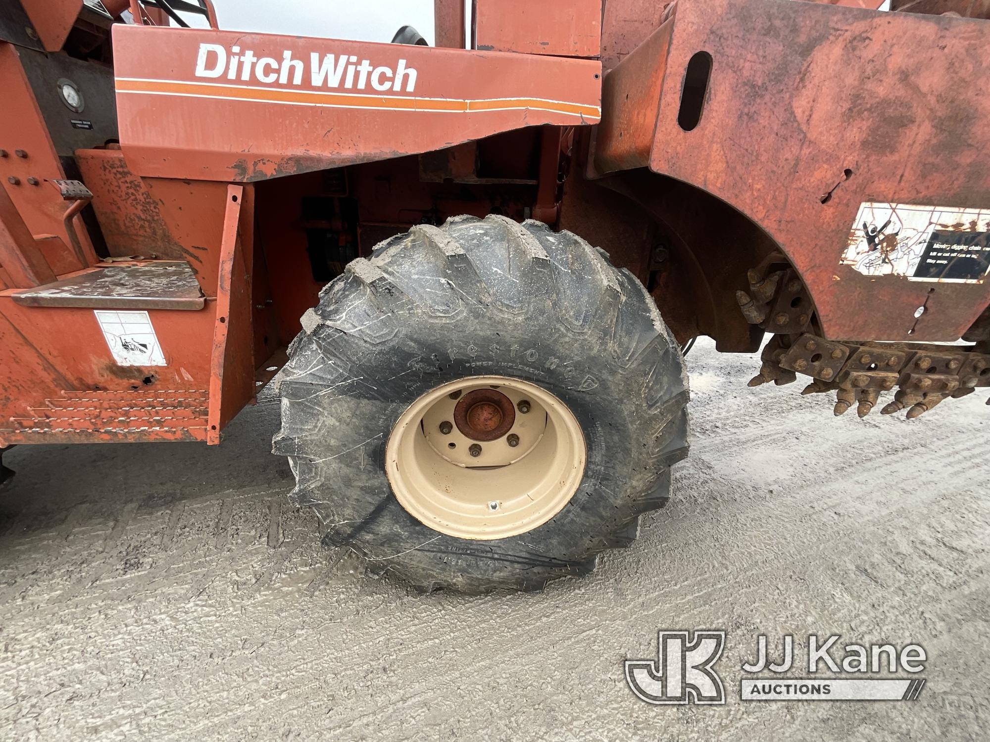 (Rome, NY) Ditch Witch 7510 Rubber Tired Combo Cable Plow/Trencher Runs Moves & Operates, Rust Damag