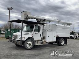 (Plains, PA) Altec LR7-60E70, Over-Center Elevator Bucket Truck mounted behind cab on 2018 Freightli