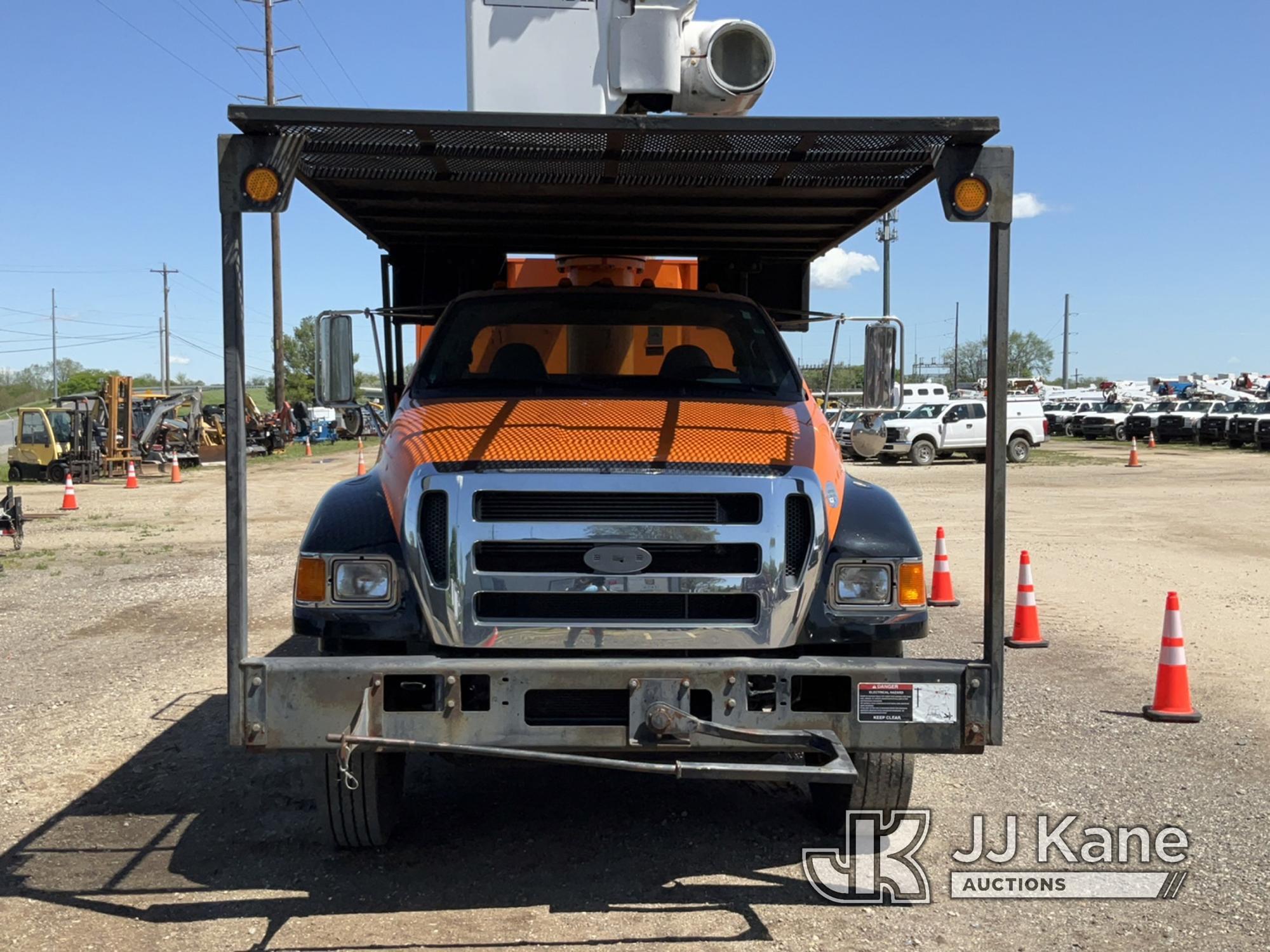 (Charlotte, MI) Altec LR756, Over-Center Bucket Truck mounted behind cab on 2013 Ford F750 Chipper D