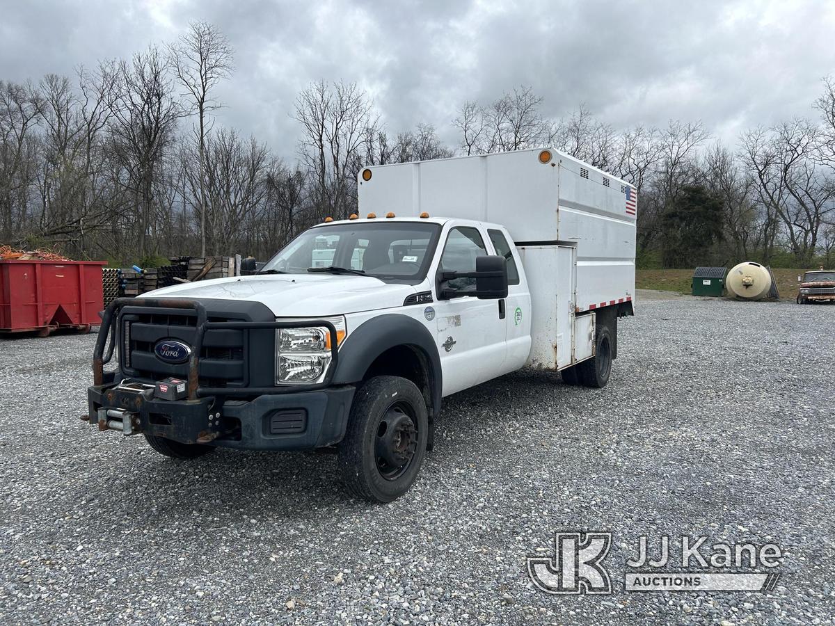 (Hagerstown, MD) 2015 Ford F550 4x4 Extended-Cab Chipper Dump Truck Runs & Moves, Dump Not Operating