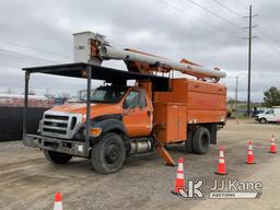 (Charlotte, MI) Altec LR756, Over-Center Bucket Truck mounted behind cab on 2013 Ford F750 Chipper D