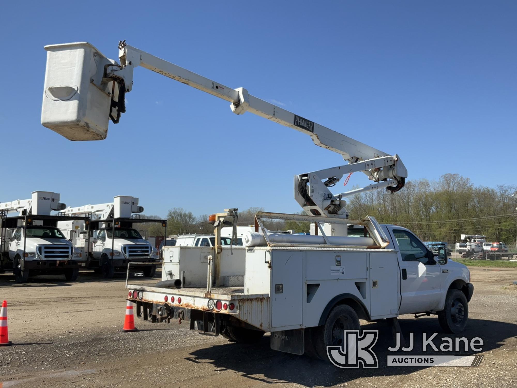 (Charlotte, MI) HiRanger TL38-P, Articulating & Telescopic Bucket Truck mounted behind cab on 2001 F