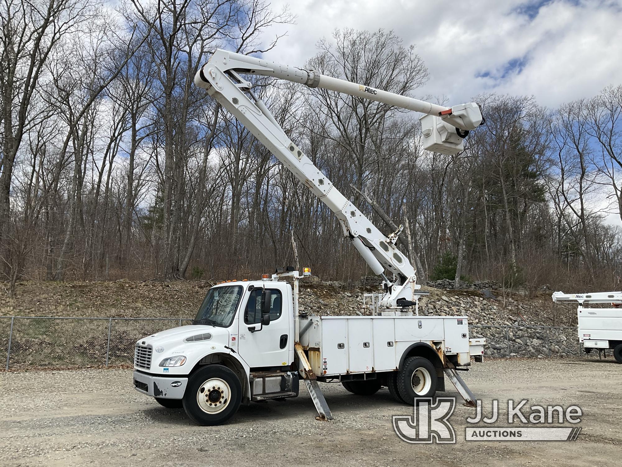 (Shrewsbury, MA) Altec AA55-MH, Material Handling Bucket Truck rear mounted on 2017 Freightliner M2-