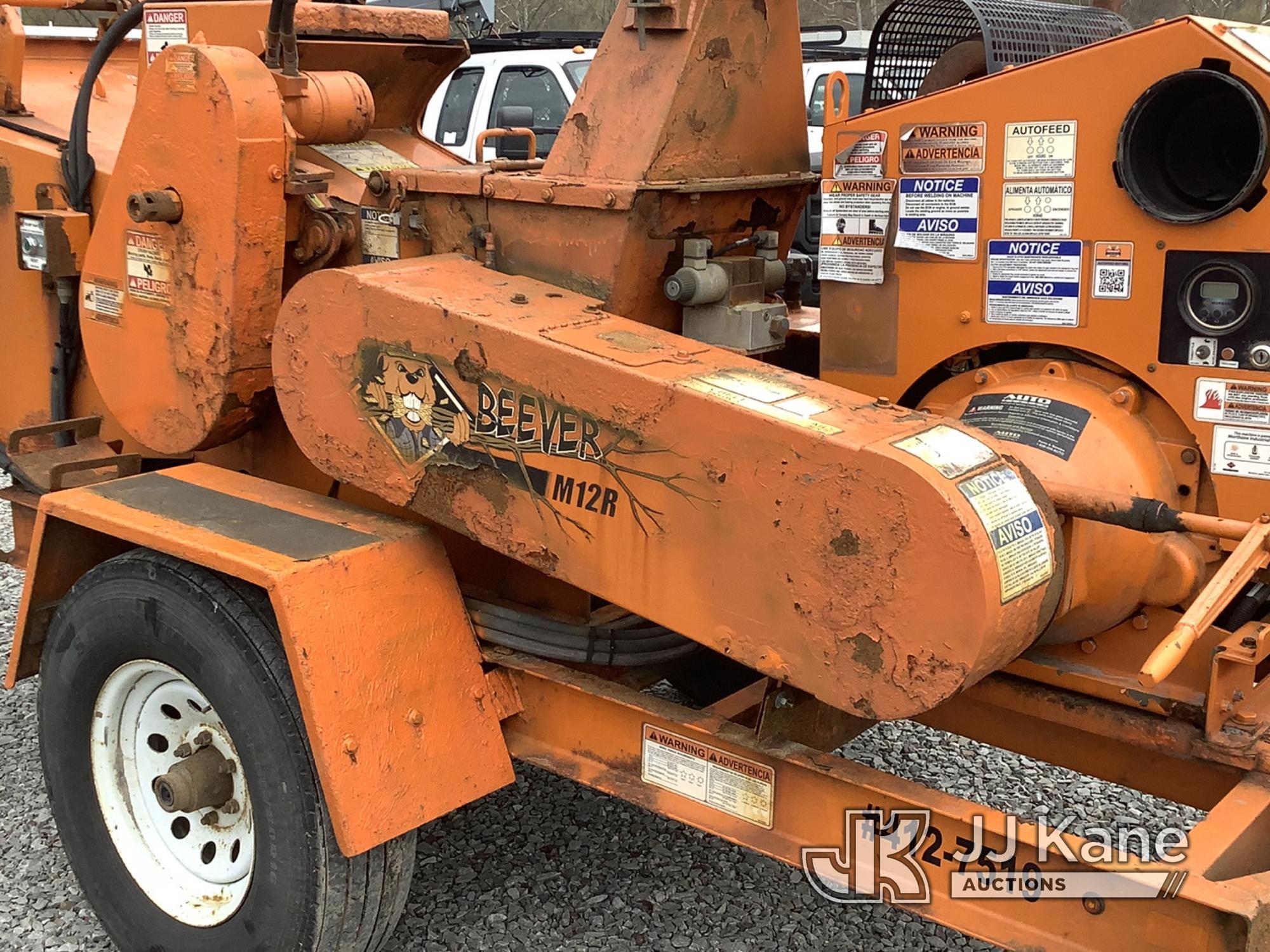 (Smock, PA) 2017 Morbark M12RX Portable Chipper (12in Drum) Not Running, Jammed Ignition, No VIN Tag