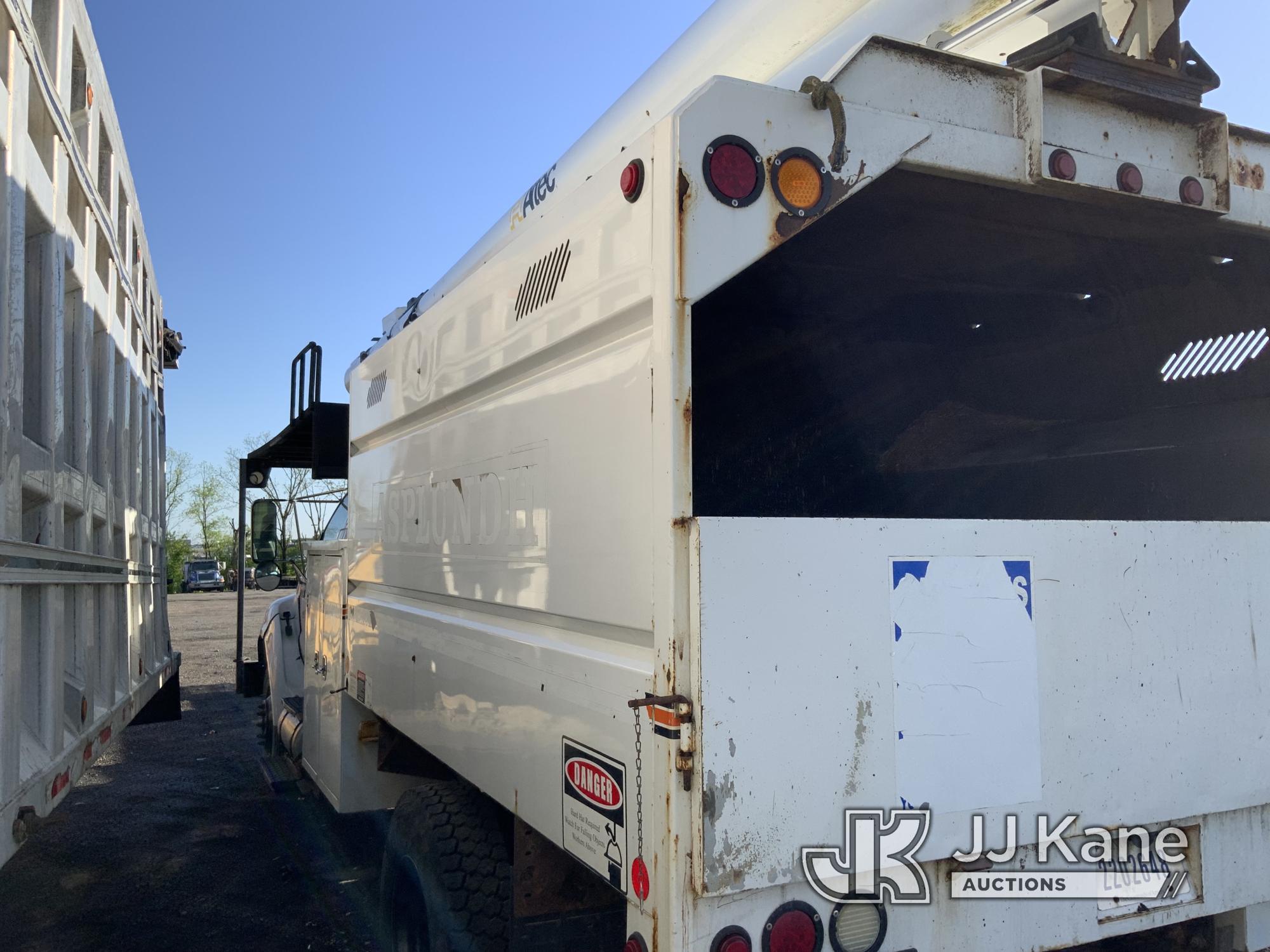 (Ashland, OH) Altec LR756, Over-Center Bucket Truck mounted behind cab on 2013 Ford F750 Chipper Dum