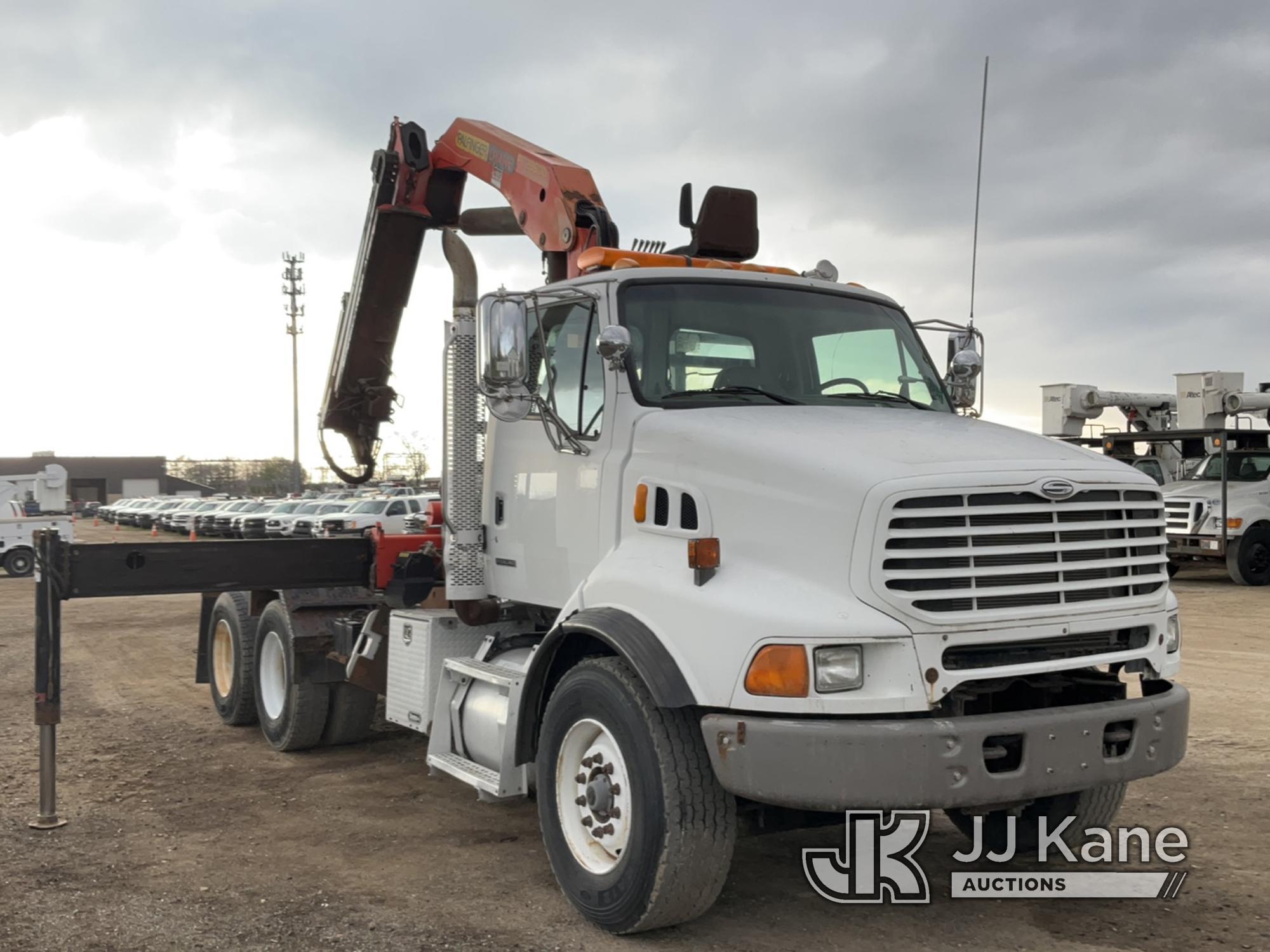 (Charlotte, MI) Palfinger PK23500, Grappleboom Crane mounted behind cab on 2004 Sterling LT9513 T/A