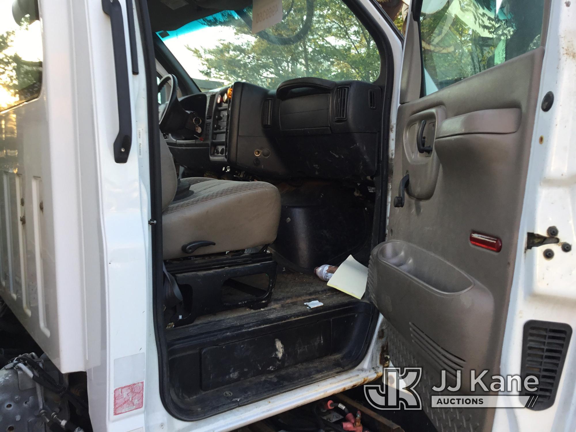 (Berlin Township, NJ) Altec DL45-BR, Digger Derrick rear mounted on 2005 GMC C8500 Flatbed/Utility T