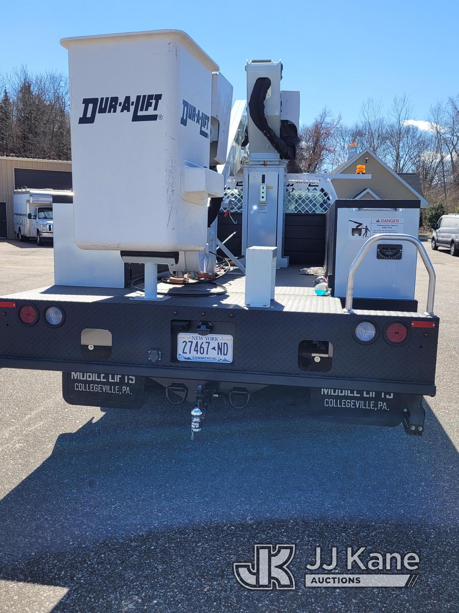 (Kings Park, NY) Duralift DTAX2-39FP, Articulating & Telescopic Bucket Truck mounted behind cab on 2