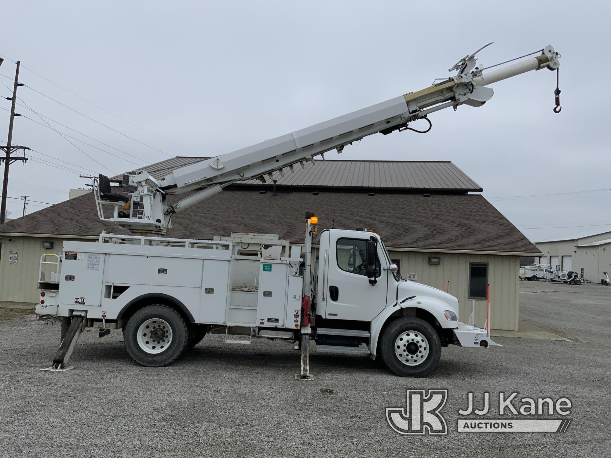 (Fort Wayne, IN) Altec DM47-TR, Digger Derrick rear mounted on 2010 Freightliner M2 106 Utility Truc