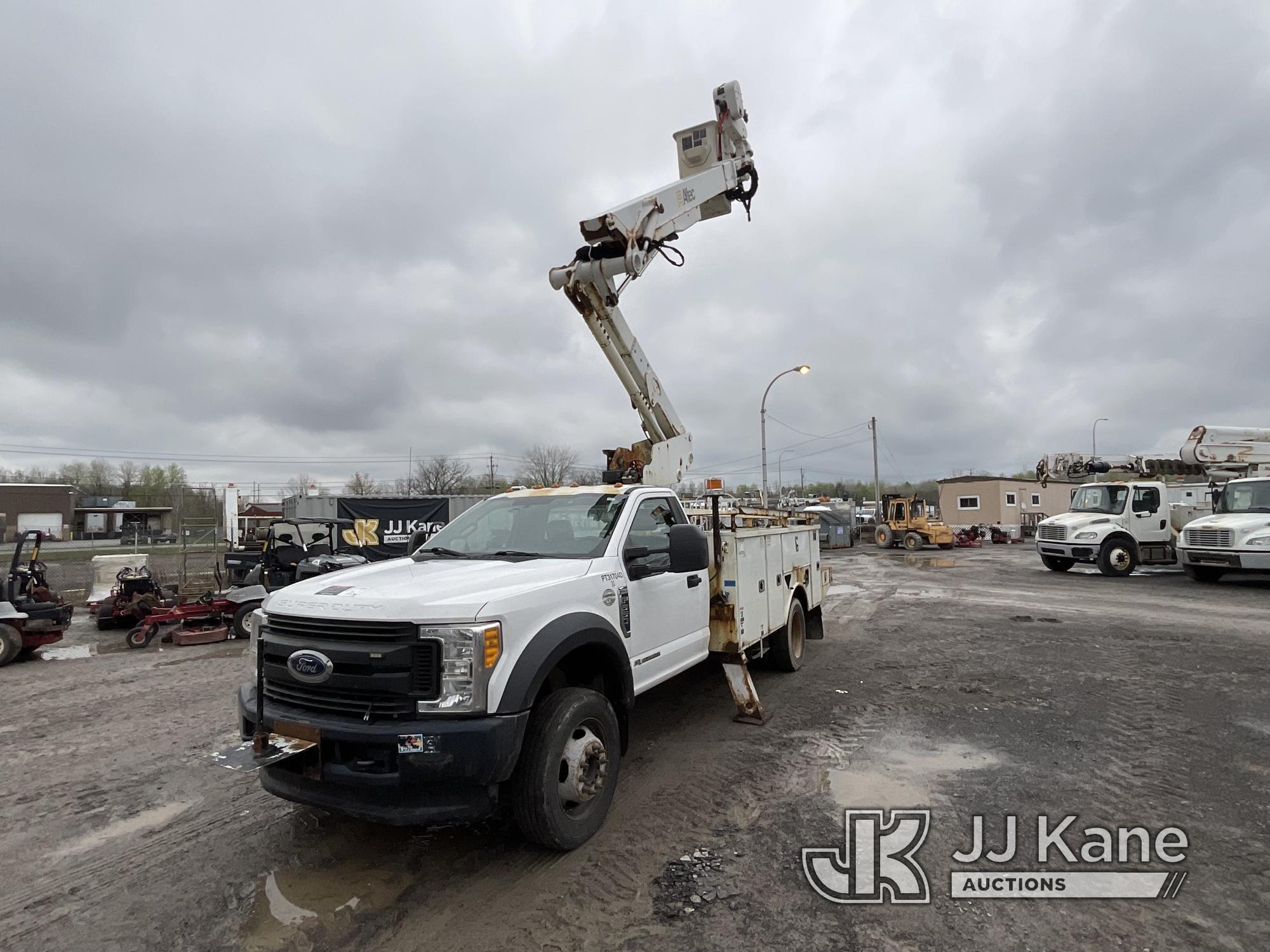 (Rome, NY) Atlec AT41M, Articulating & Telescopic Material Handling Bucket Truck mounted behind cab