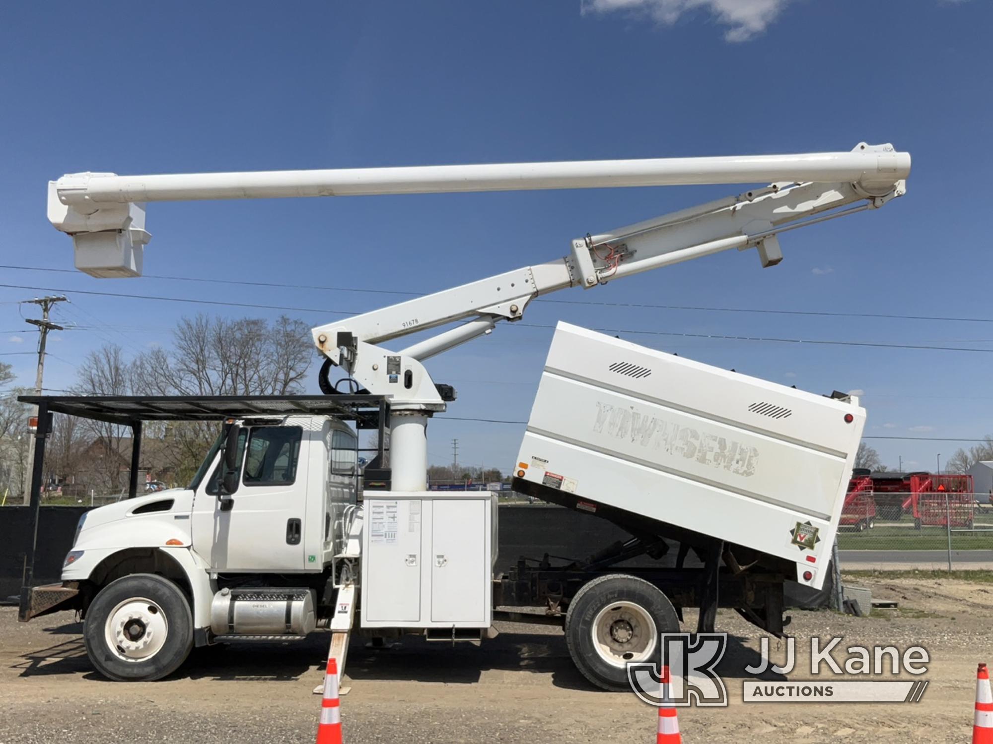 (Charlotte, MI) Altec LRV-56, Over-Center Bucket Truck mounted behind cab on 2009 International 4300