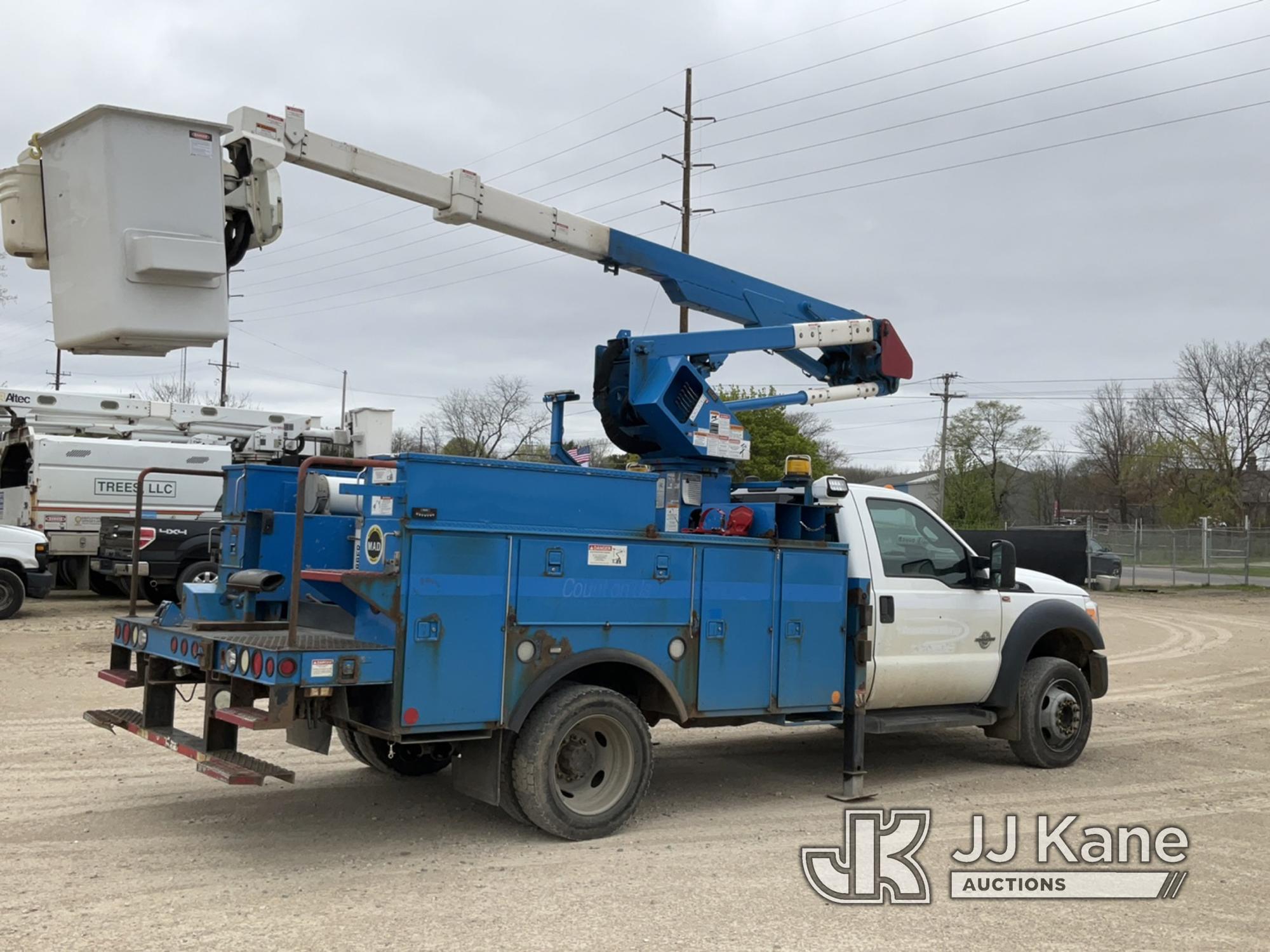 (Charlotte, MI) HiRanger LT38, Articulating & Telescopic Bucket Truck mounted behind cab on 2015 For