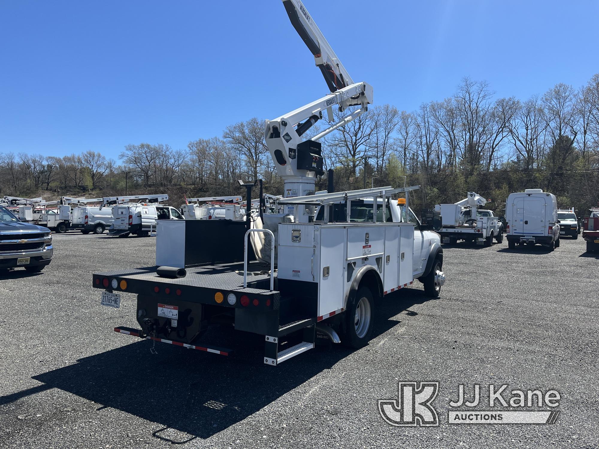 (Kings Park, NY) Versalift SST40EIH-02, Articulating & Telescopic Bucket Truck mounted behind cab on