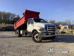 (Houston, PA) 2013 Ford F750 Dump Truck Runs, Moves & Operates, Check Engine Light On, Rust Damage