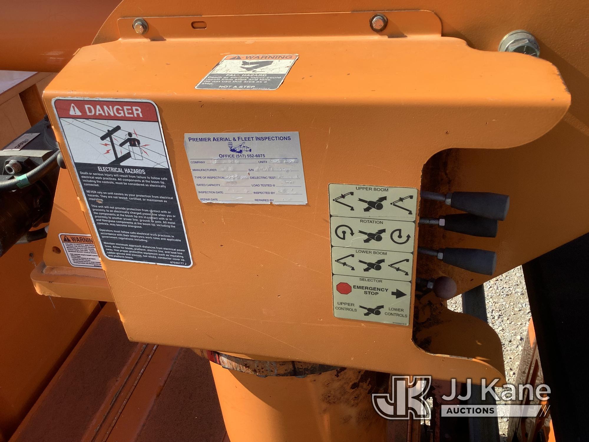 (Smock, PA) Altec LR756, Over-Center Bucket Truck mounted behind cab on 2013 Ford F750 Chipper Dump