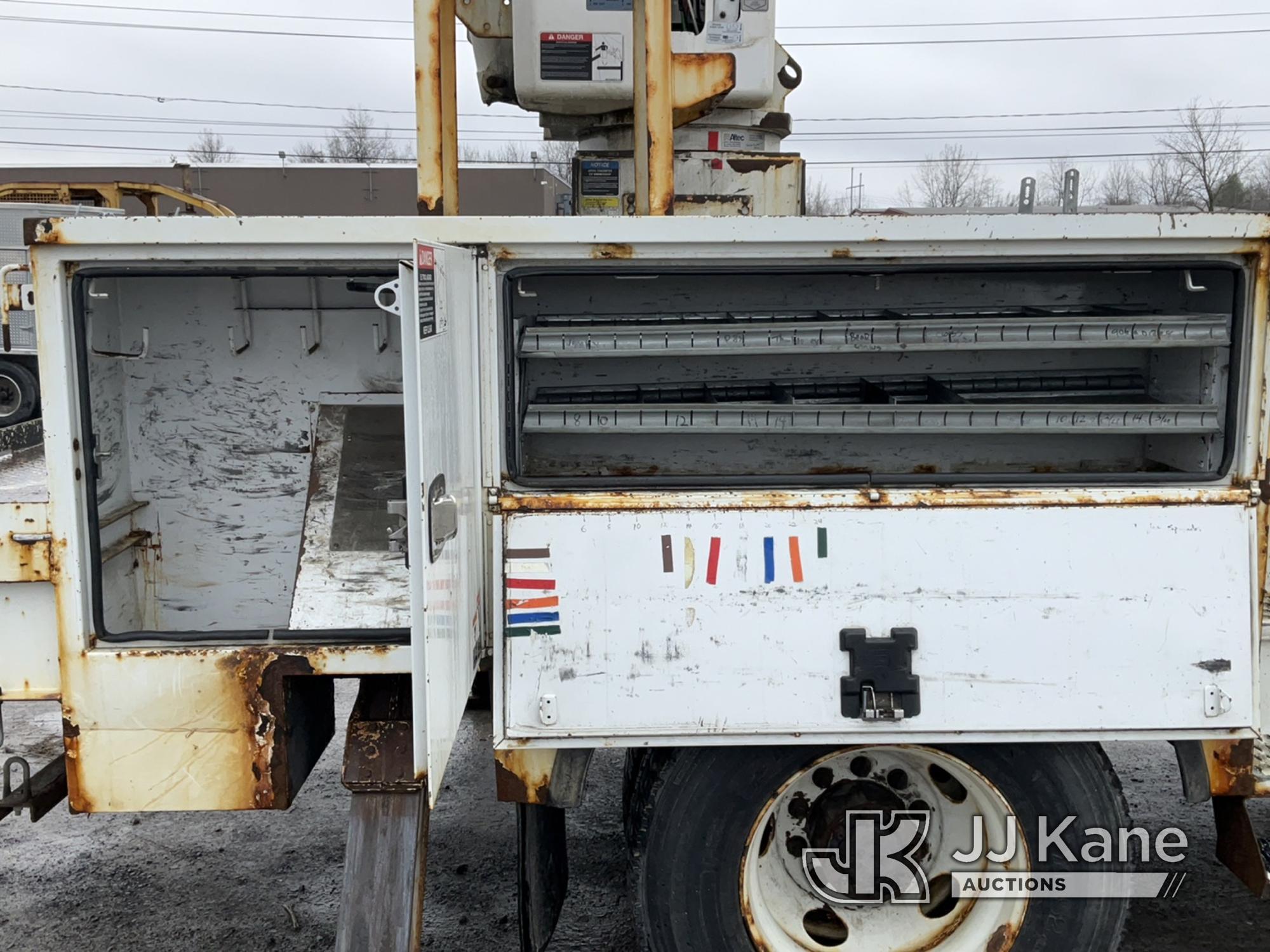 (Rome, NY) Altec AA55, Material Handling Bucket Truck rear mounted on 2017 Kenworth T370 Utility Tru