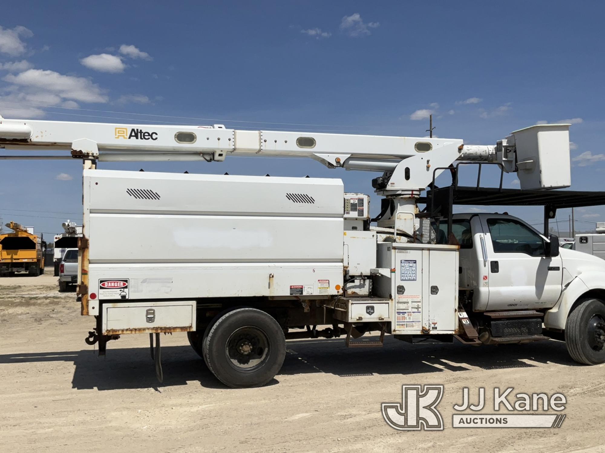 (Charlotte, MI) Altec LRV60E70, Over-Center Elevator Bucket Truck mounted behind cab on 2011 Ford F7