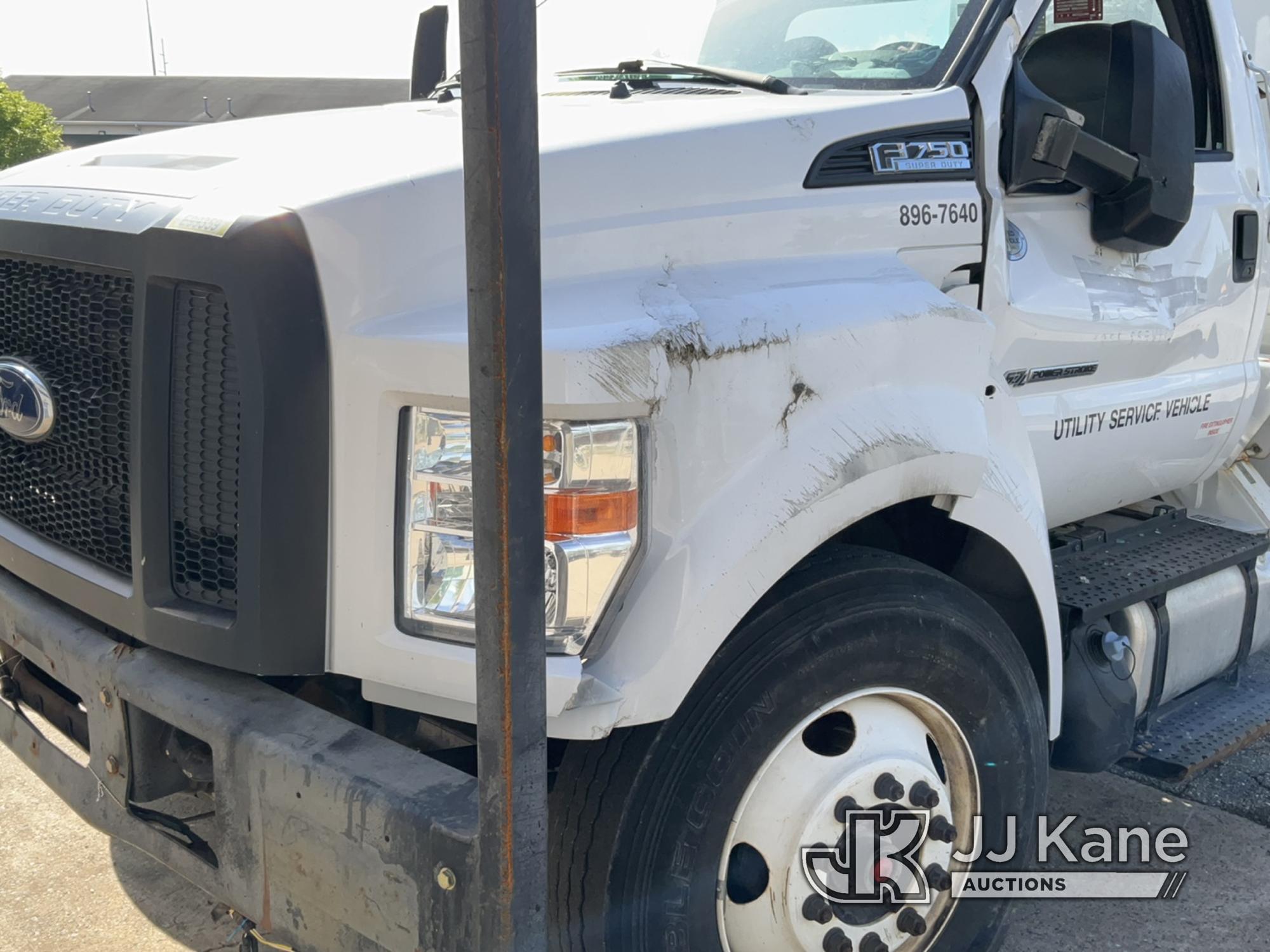 (Chester Springs, PA) 2017 Ford F750 Chipper Dump Truck Wrecked, Not Running, Condition Unknown, Loc