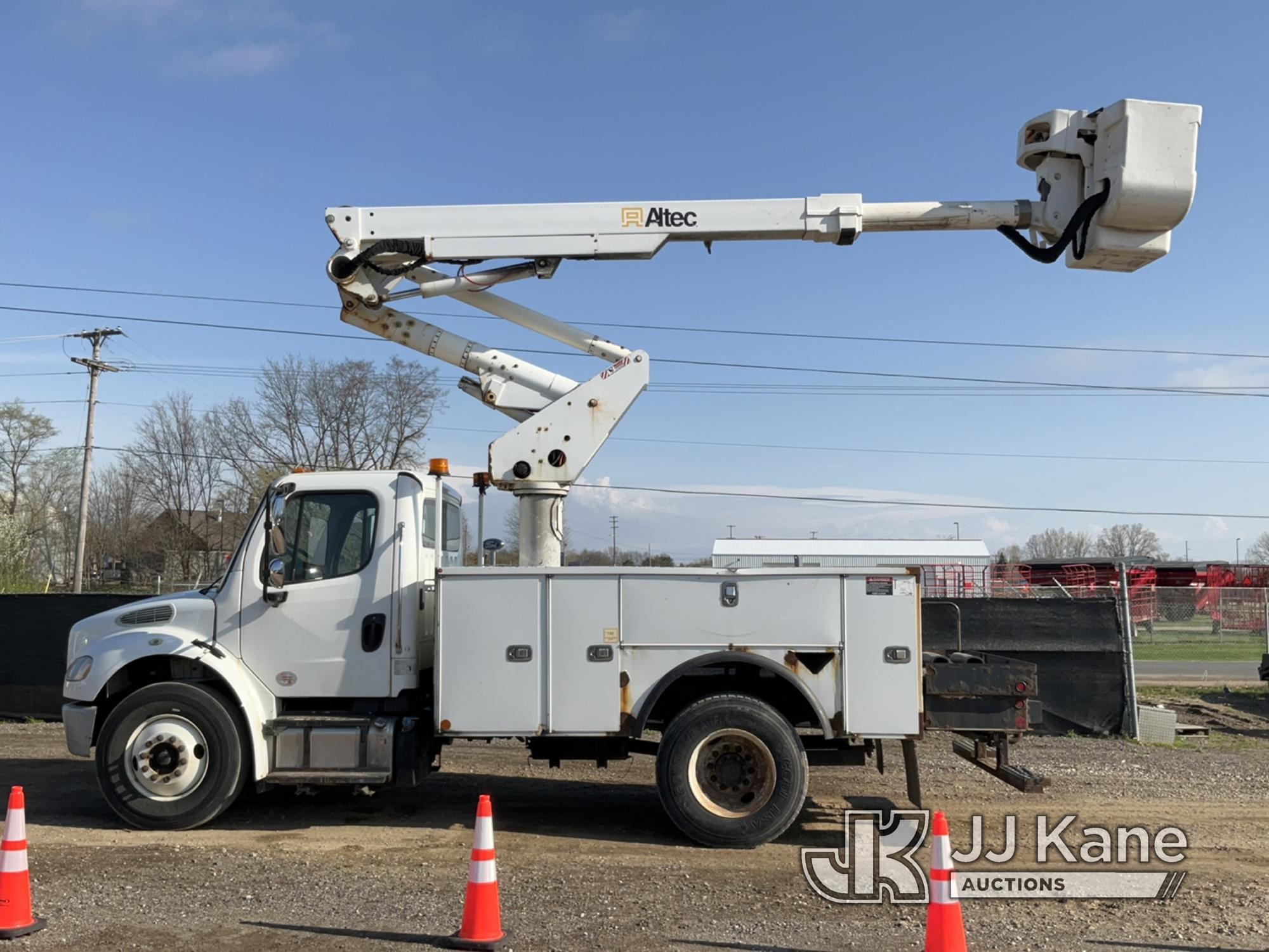 (Charlotte, MI) Altec TA40, Articulating & Telescopic Bucket Truck mounted behind cab on 2015 FREIGH