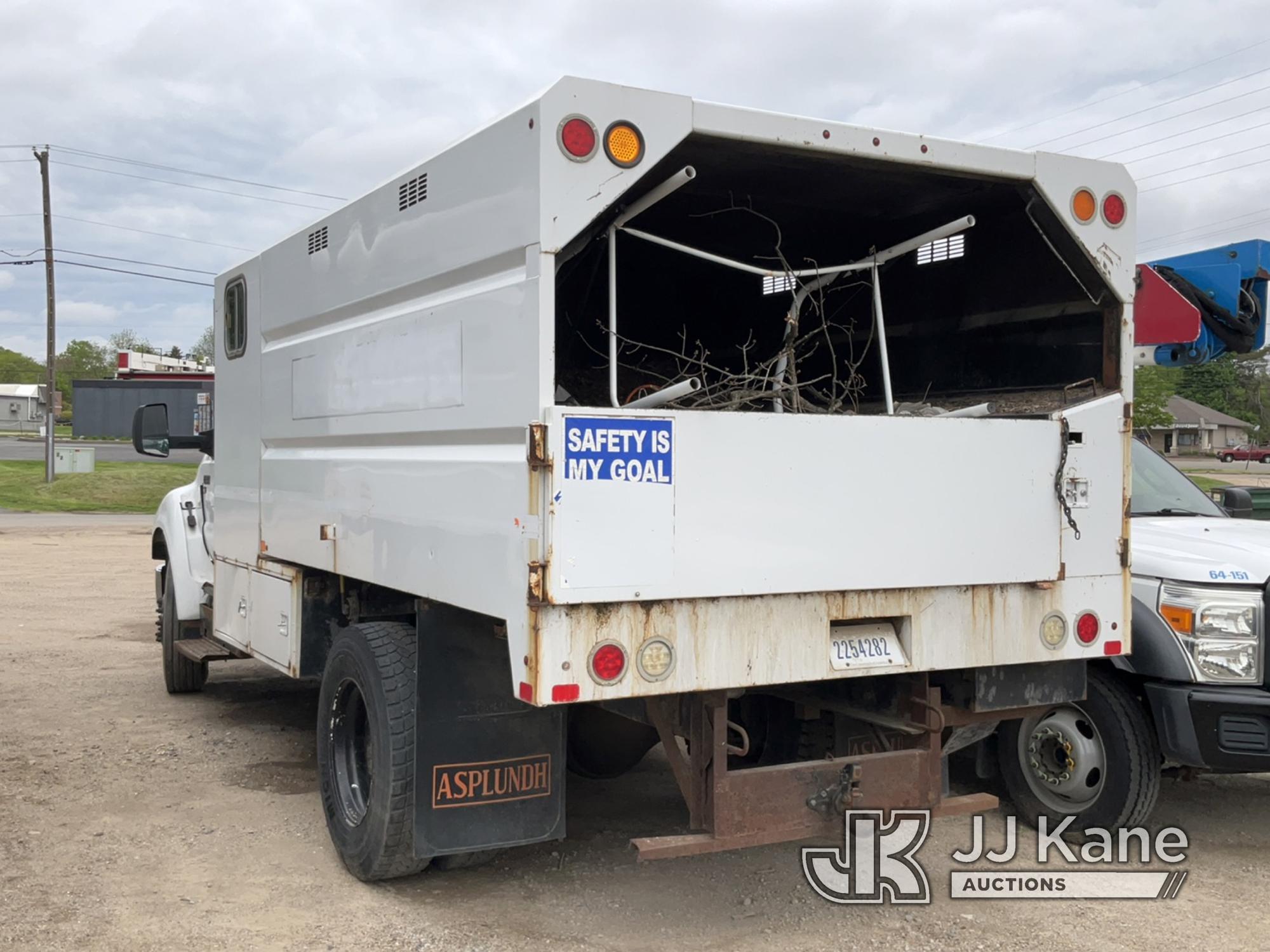 (Charlotte, MI) 2013 Ford F650 Crew Cab Chipper Dump Truck Condition Unknown, Cranks with Jump, No A