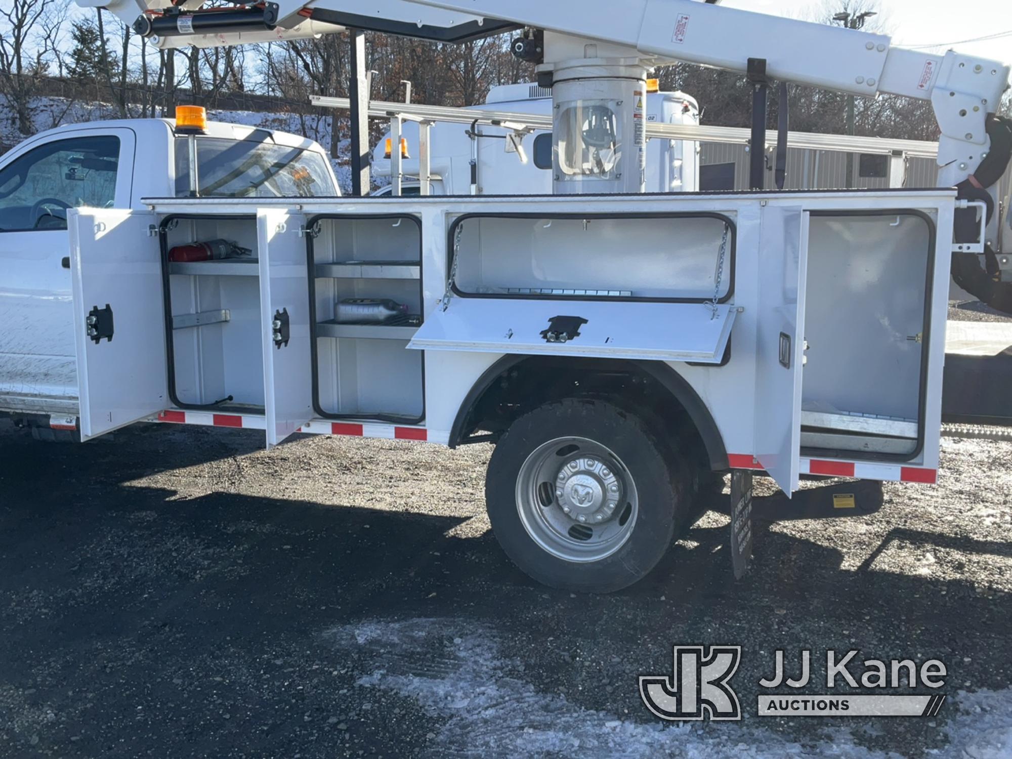 (Kings Park, NY) Versalift SST40EIH-02, Articulating & Telescopic Bucket Truck mounted behind cab on