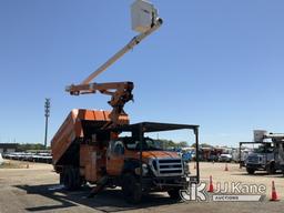 (Charlotte, MI) Altec LR760E70, Over-Center Elevator Bucket Truck mounted behind cab on 2013 Ford F7