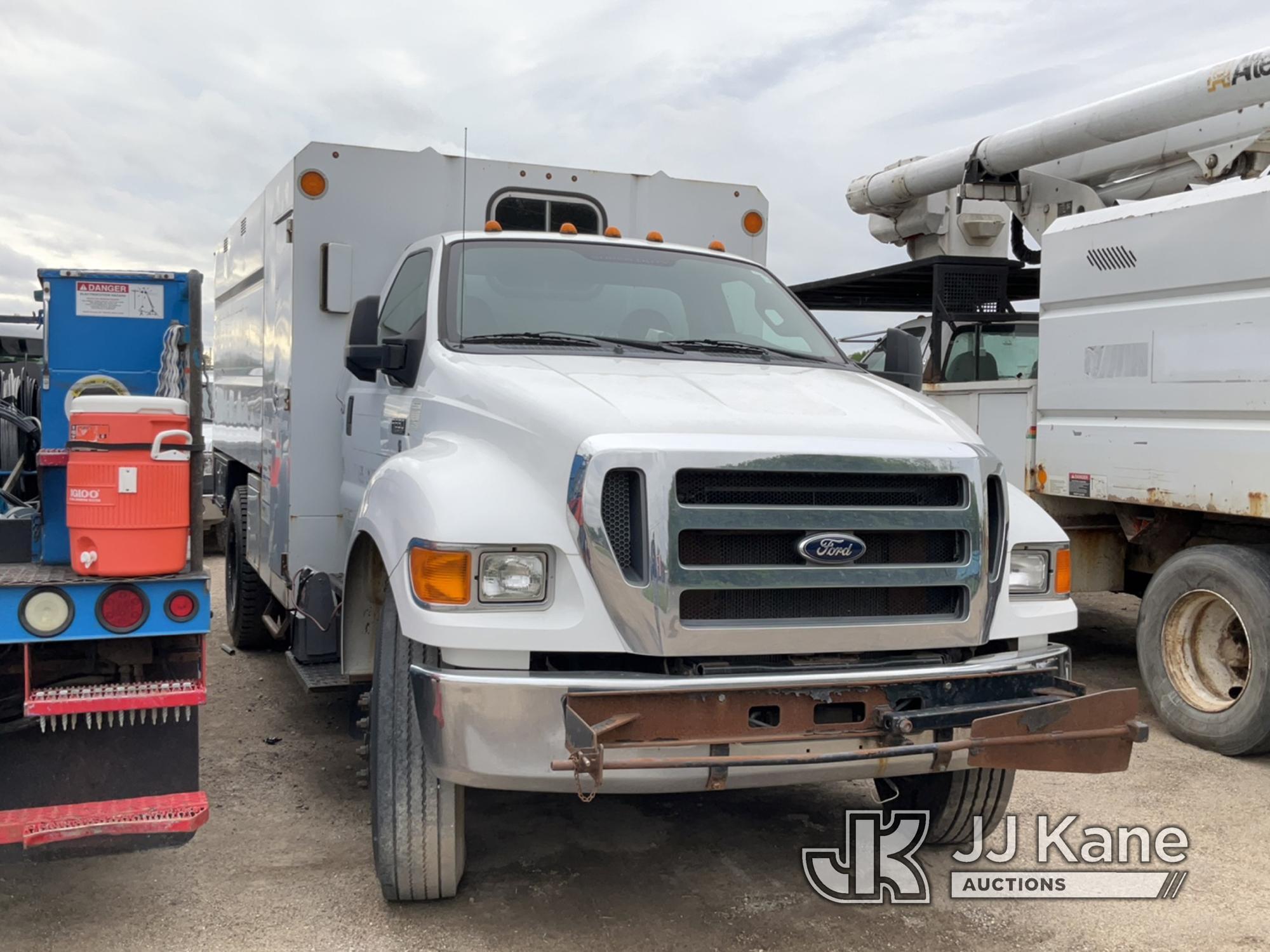 (Charlotte, MI) 2013 Ford F650 Crew Cab Chipper Dump Truck Condition Unknown, Cranks with Jump, No A