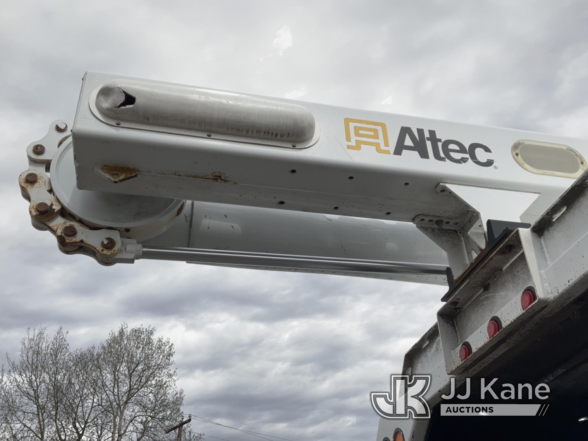 (Plains, PA) Altec LR7-60E70, Over-Center Elevator Bucket Truck mounted behind cab on 2018 Freightli