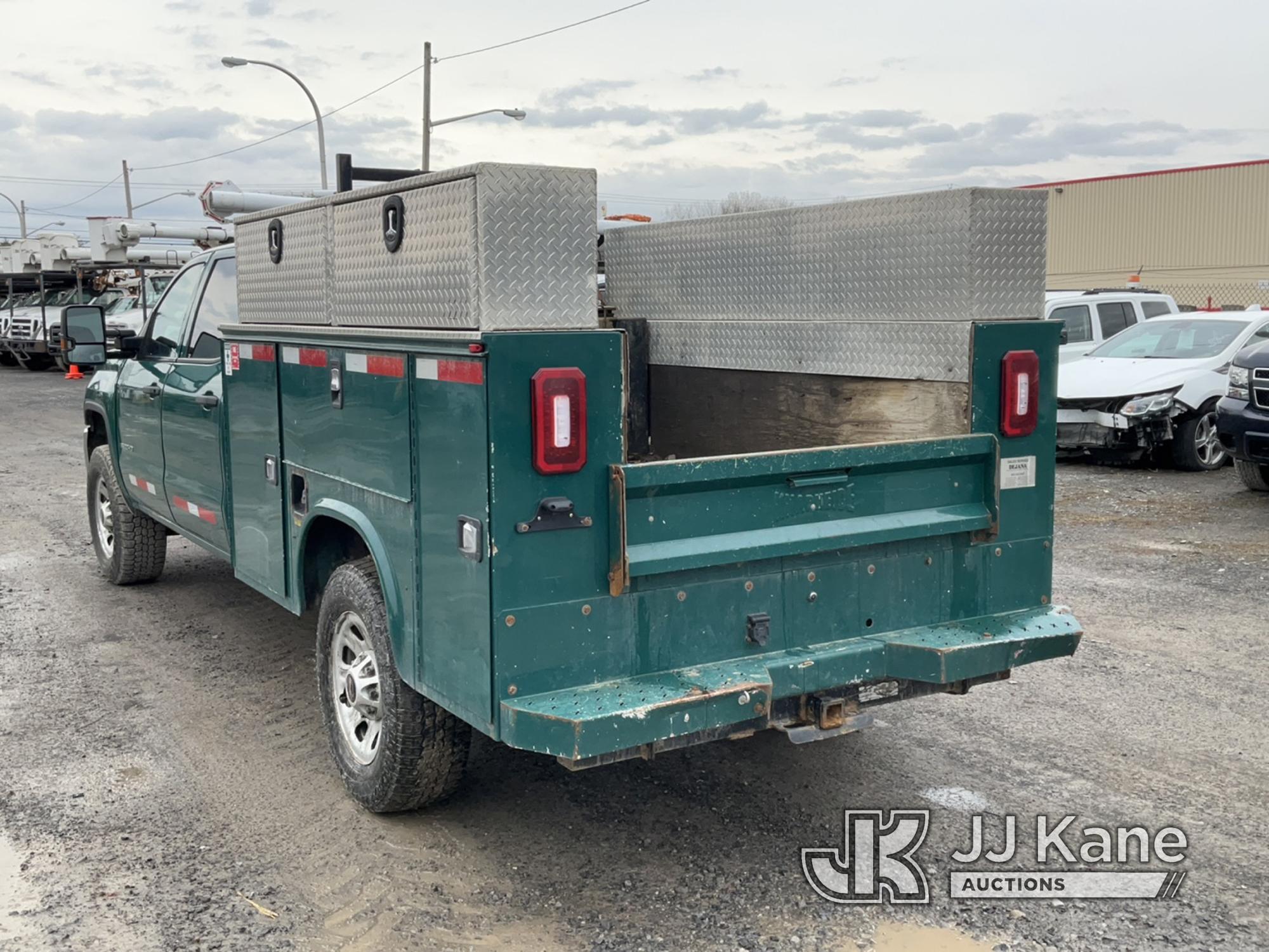 (Rome, NY) 2018 GMC Sierra 3500 4x4 Crew-Cab Service Truck Runs, Bad Trans, Does Not Move, Body & Ru