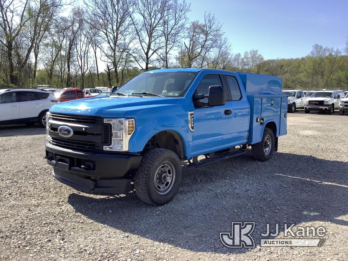 (Smock, PA) 2018 Ford F250 4x4 Extended-Cab Enclosed Service Truck Runs & Moves, Check Engine Light