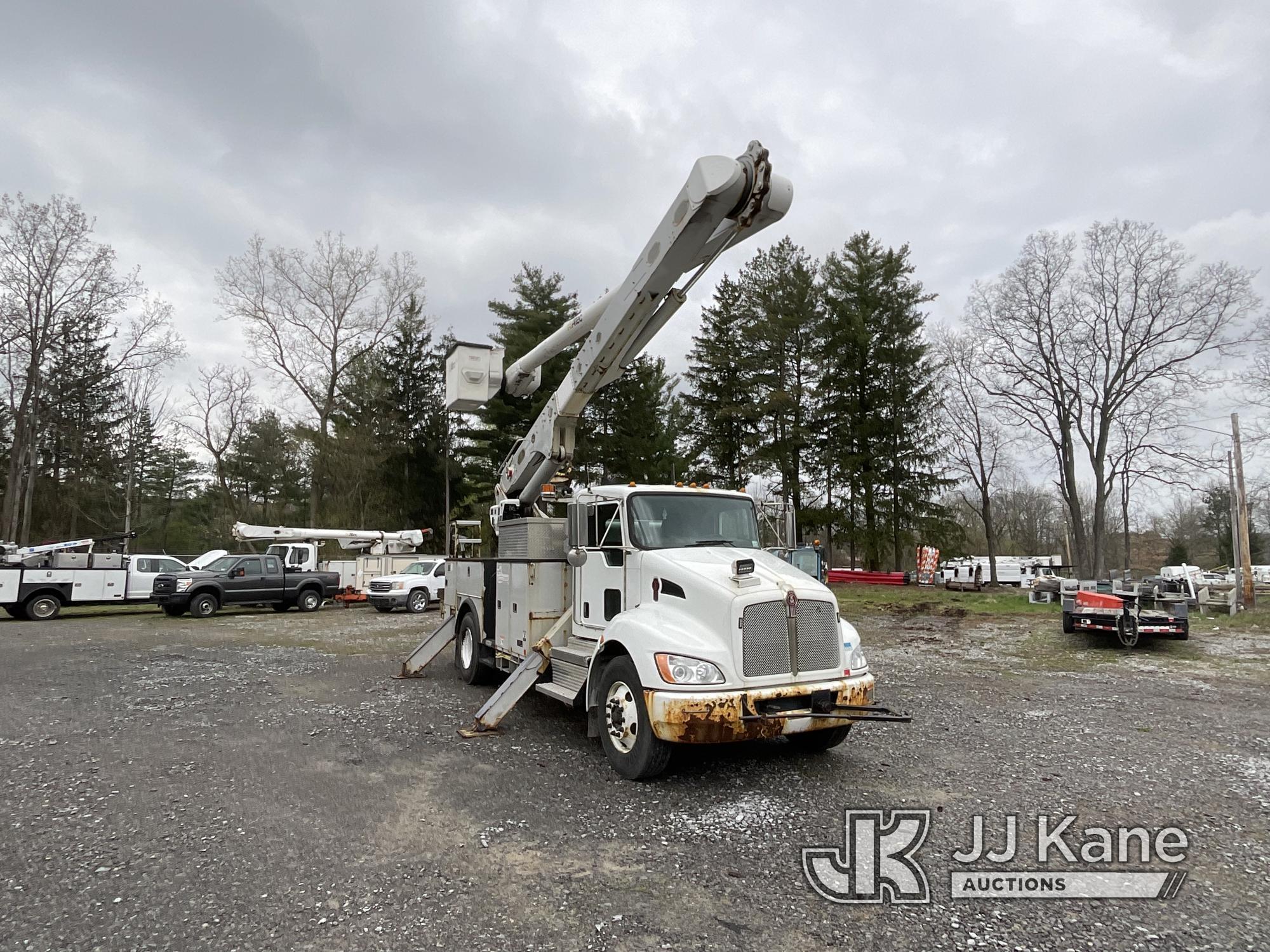 (Victor, NY) Altec AM55-E, Over-Center Material Handling Bucket Truck rear mounted on 2019 Kenworth